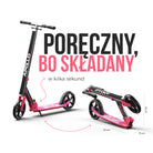Apollo - Składana hulajnoga miejska dla dzieci „Phantom” z regulowaną wysokością kierownicy - Różowy Srebrny