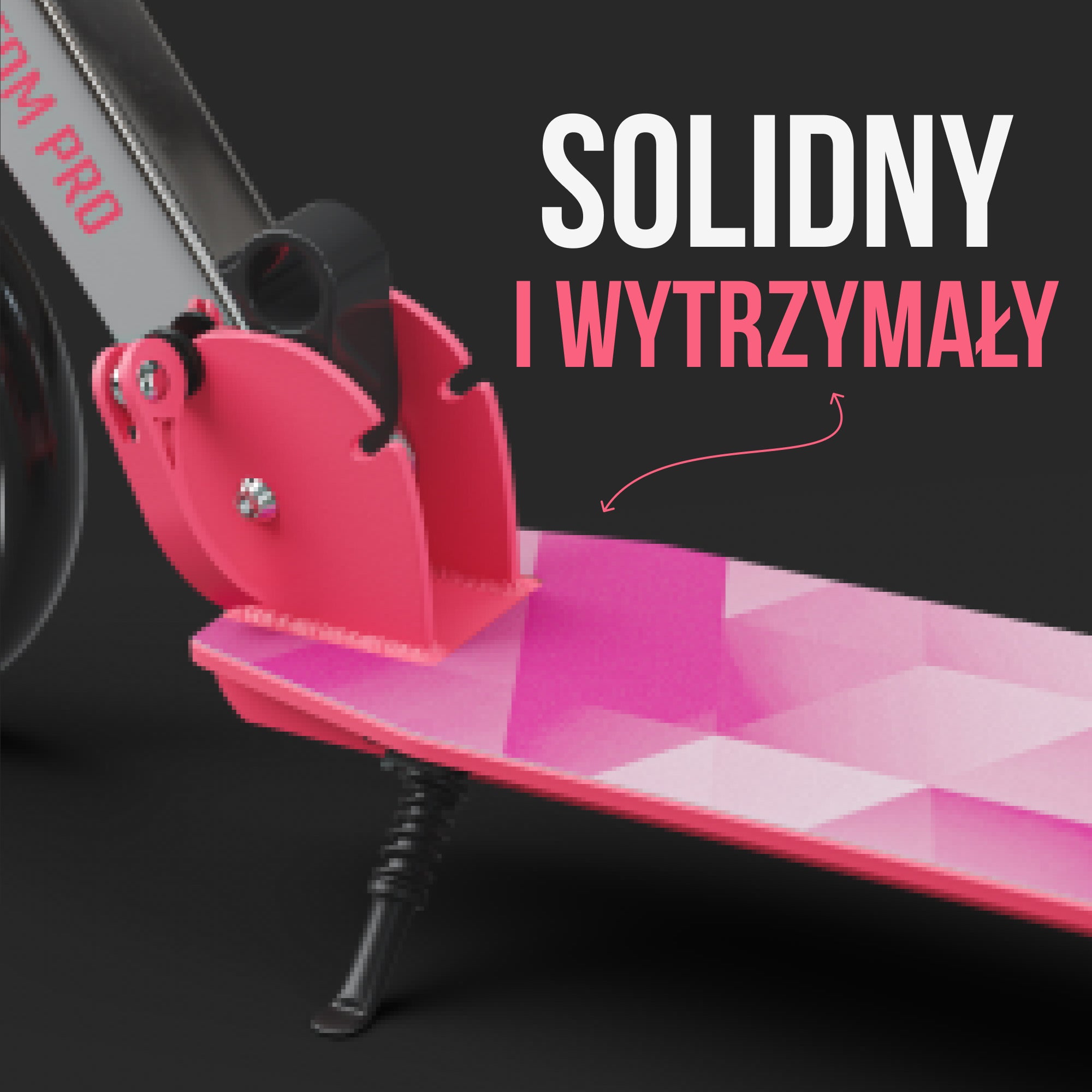 Apollo - Składana hulajnoga miejska dla dzieci „Phantom” z regulowaną wysokością kierownicy - Różowy Srebrny