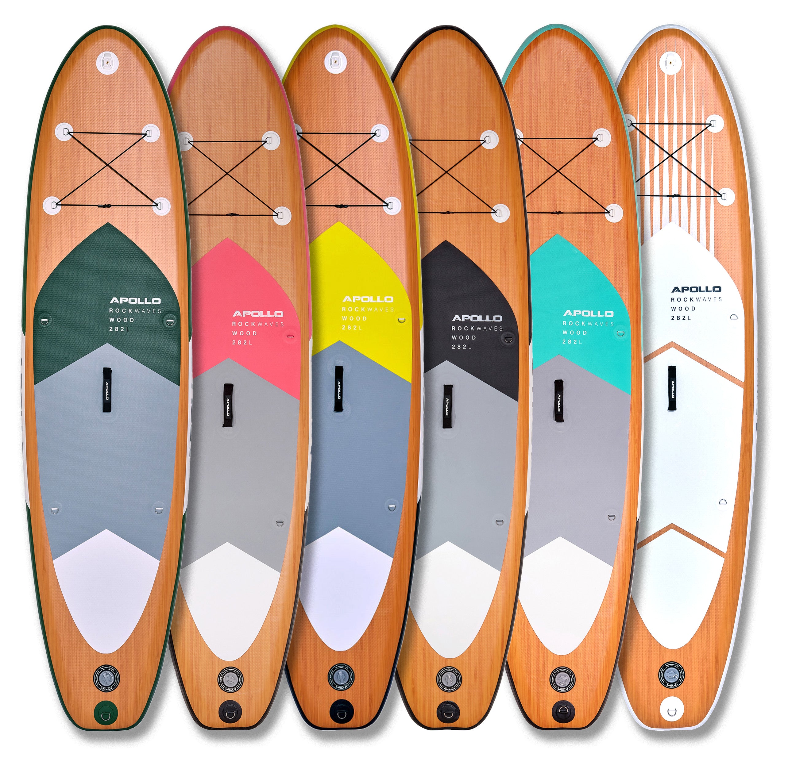 Apollo Funsport PL - Zestaw kompletny deska SUP - Nadmuchiwany Stand Up Paddle Board - Drewniany -