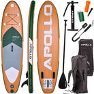Apollo Funsport PL - Zestaw kompletny deska SUP - Nadmuchiwany Stand Up Paddle Board - Drewniany - Wood Green
