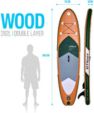 Apollo Funsport PL - Zestaw kompletny deska SUP - Nadmuchiwany Stand Up Paddle Board - Drewniany - Wood Green