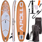 Apollo Funsport PL - Zestaw kompletny deska SUP - Nadmuchiwany Stand Up Paddle Board - Drewniany - Wood White