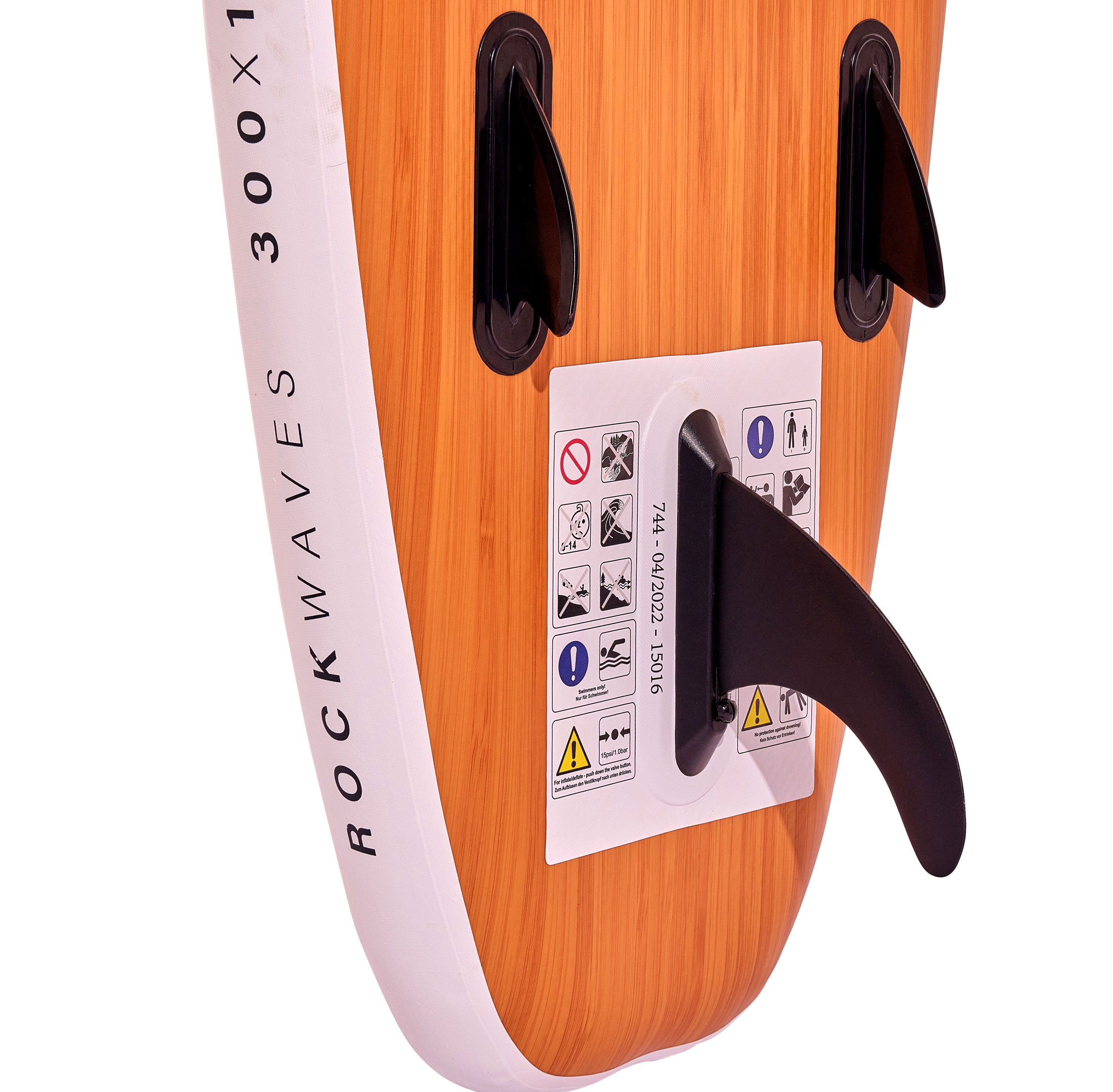 Apollo Funsport PL - Zestaw kompletny deska SUP - Nadmuchiwany Stand Up Paddle Board - Drewniany - Wood White