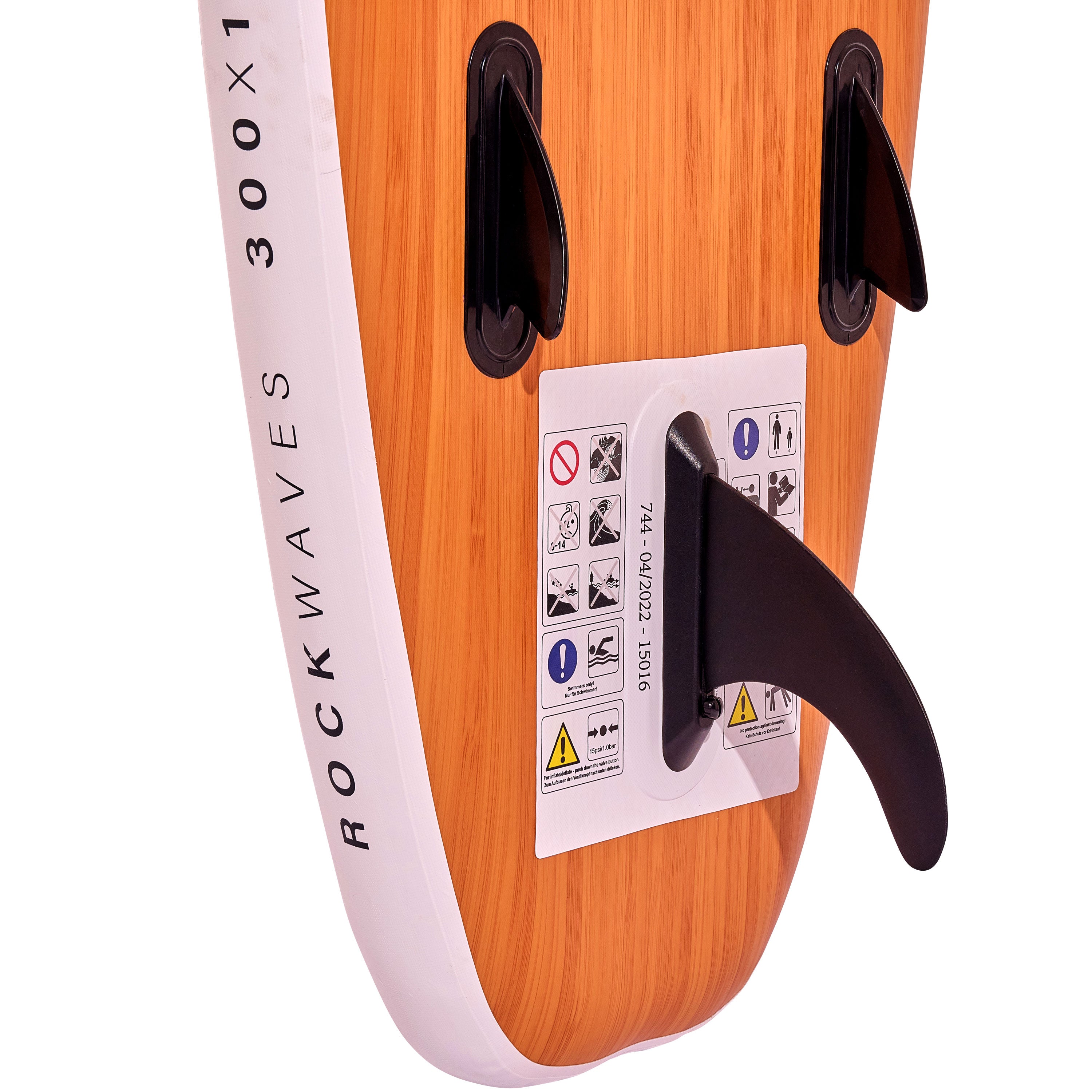 Apollo Funsport PL - Zestaw kompletny deska SUP - Nadmuchiwany Stand Up Paddle Board - Drewniany - Wood White