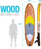 Apollo Funsport PL - Zestaw kompletny deska SUP - Nadmuchiwany Stand Up Paddle Board - Drewniany - Wood Yellow