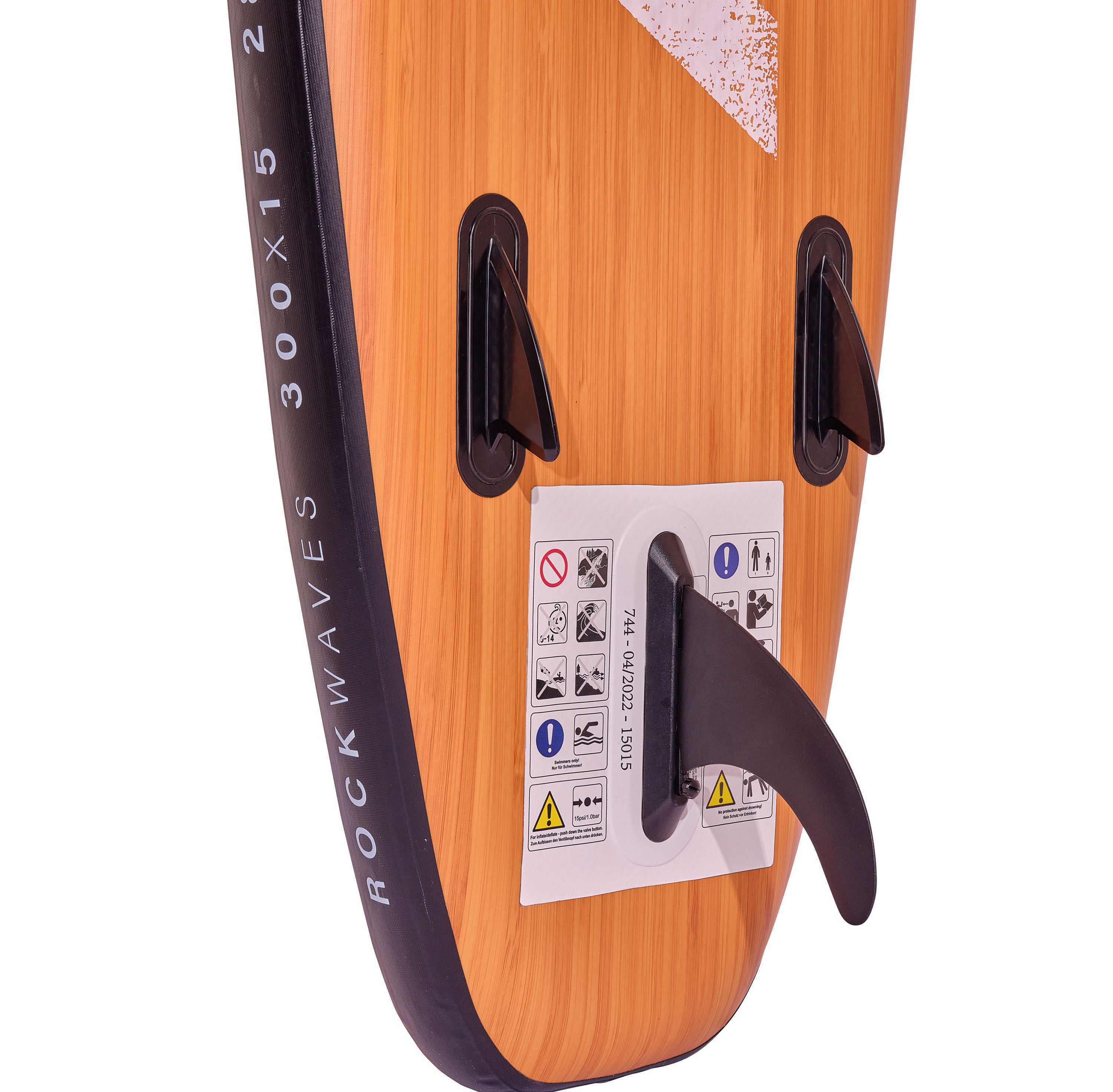 Apollo Funsport PL - Zestaw kompletny deska SUP - Nadmuchiwany Stand Up Paddle Board - Drewniany - Wood Yellow