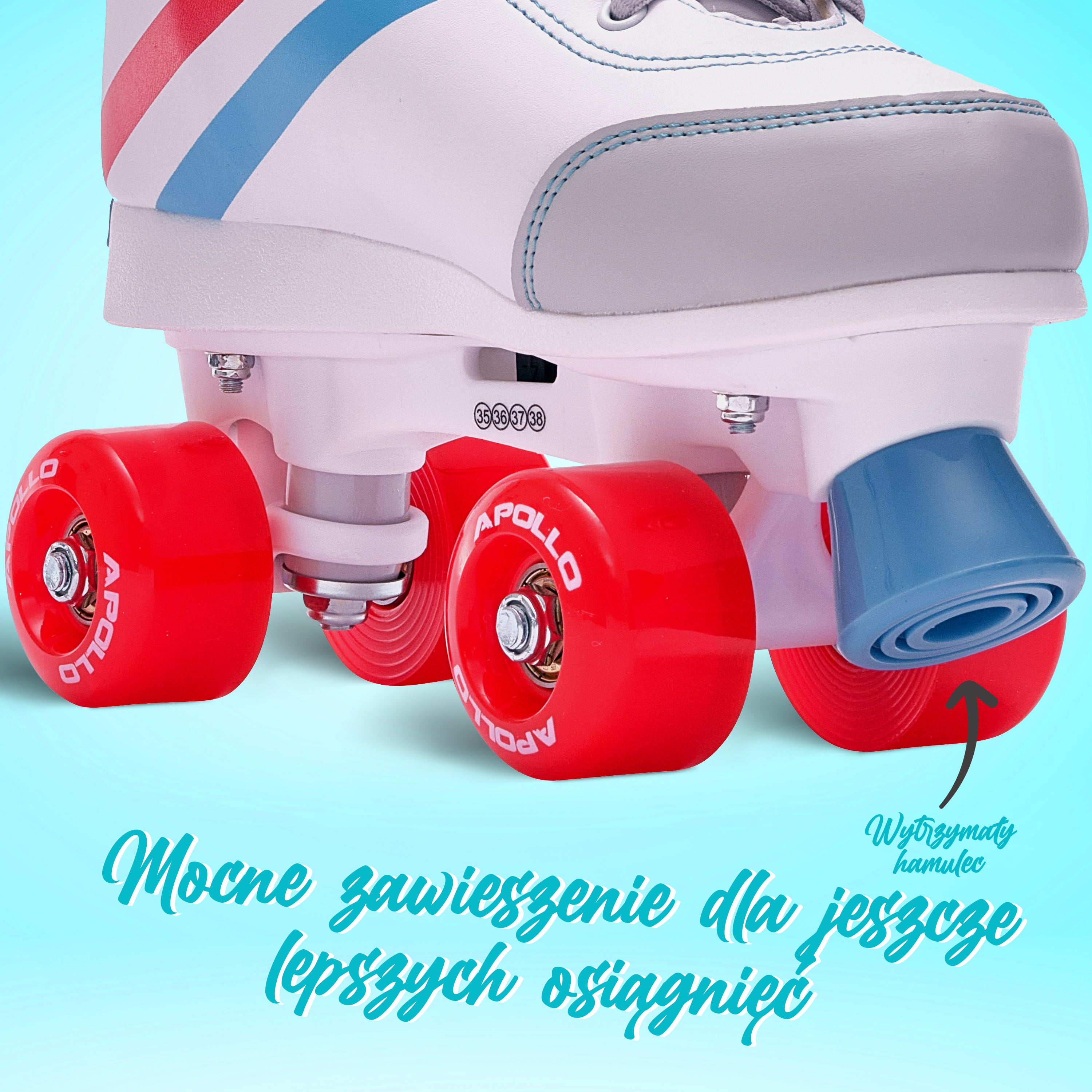 Apollo - Wrotki z miękkimi butami, regulowane rozmiarowo, dla dzieci - "Striker" - L (39-42)