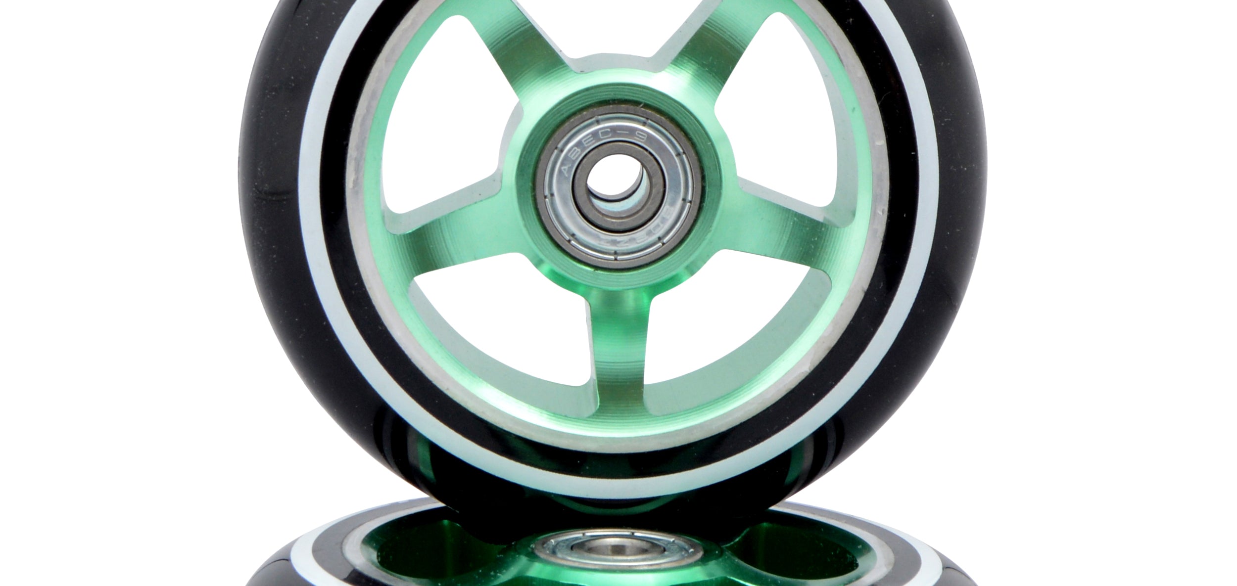 Apollo - Stunt Scooter 100mm ALU / PP Core Wheel Set - Zielony - ALU Core