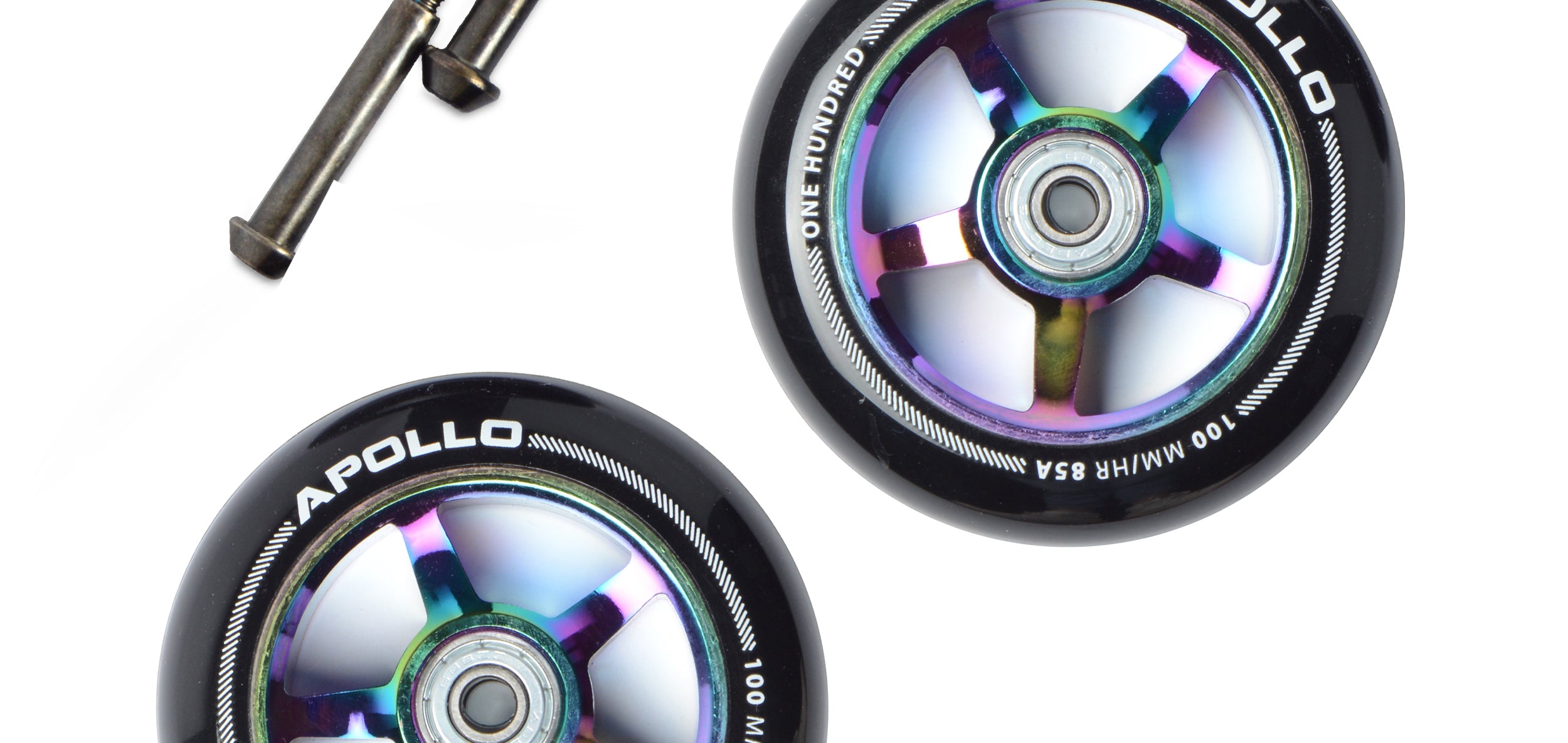 Apollo - Stunt Scooter 100mm ALU / PP Core Wheel Set - Rainbow - ALU Core