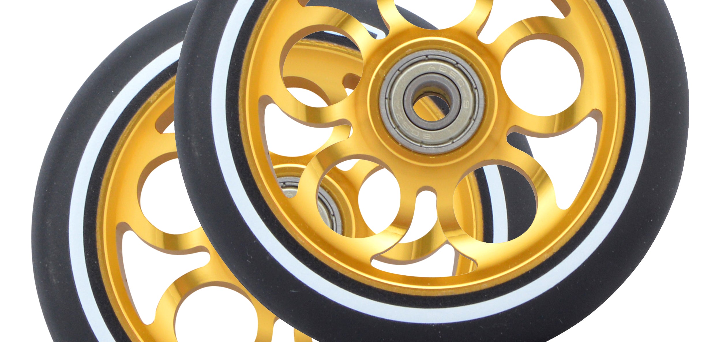 Apollo - Zestaw kół do hulajnogi stunt 110mm z rdzeniem aluminiowym - Złoty