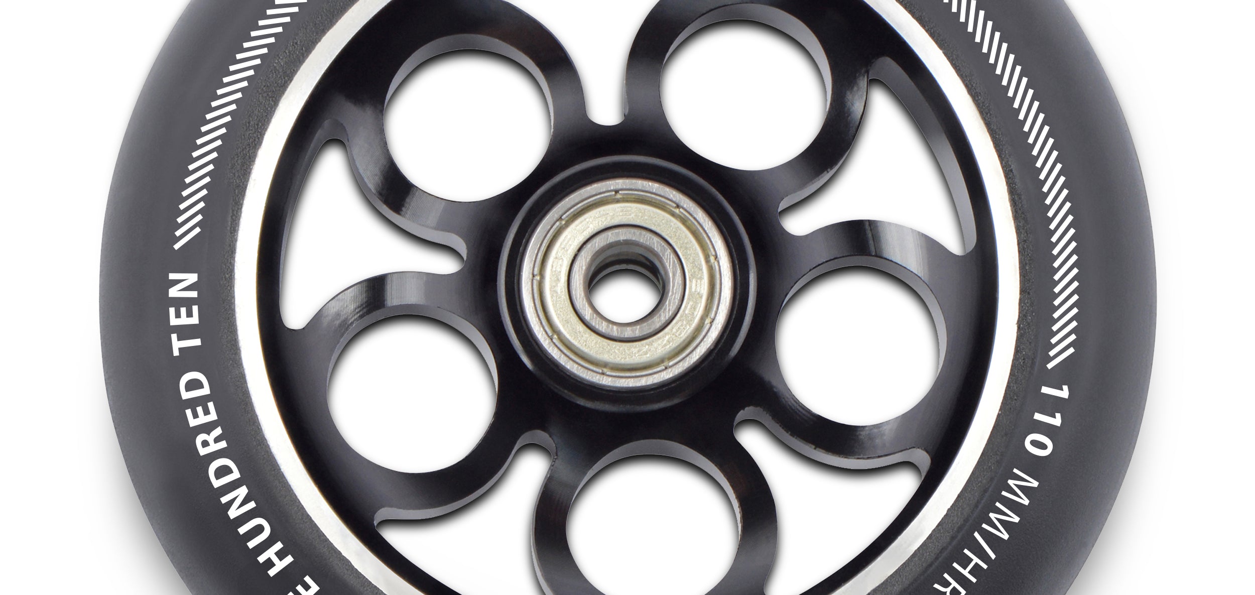 Apollo - Zestaw kół do hulajnogi stunt 110mm z rdzeniem aluminiowym - Czarny