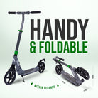 Apollo - High-end hulajnoga dla dorosłych – „Tornado 2.0” Cityroller dla dzieci od 7. roku życia - Szary Zielony