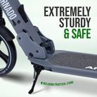 Apollo - High-end hulajnoga dla dorosłych – „Tornado 2.0” Cityroller dla dzieci od 7. roku życia - Szary Zielony