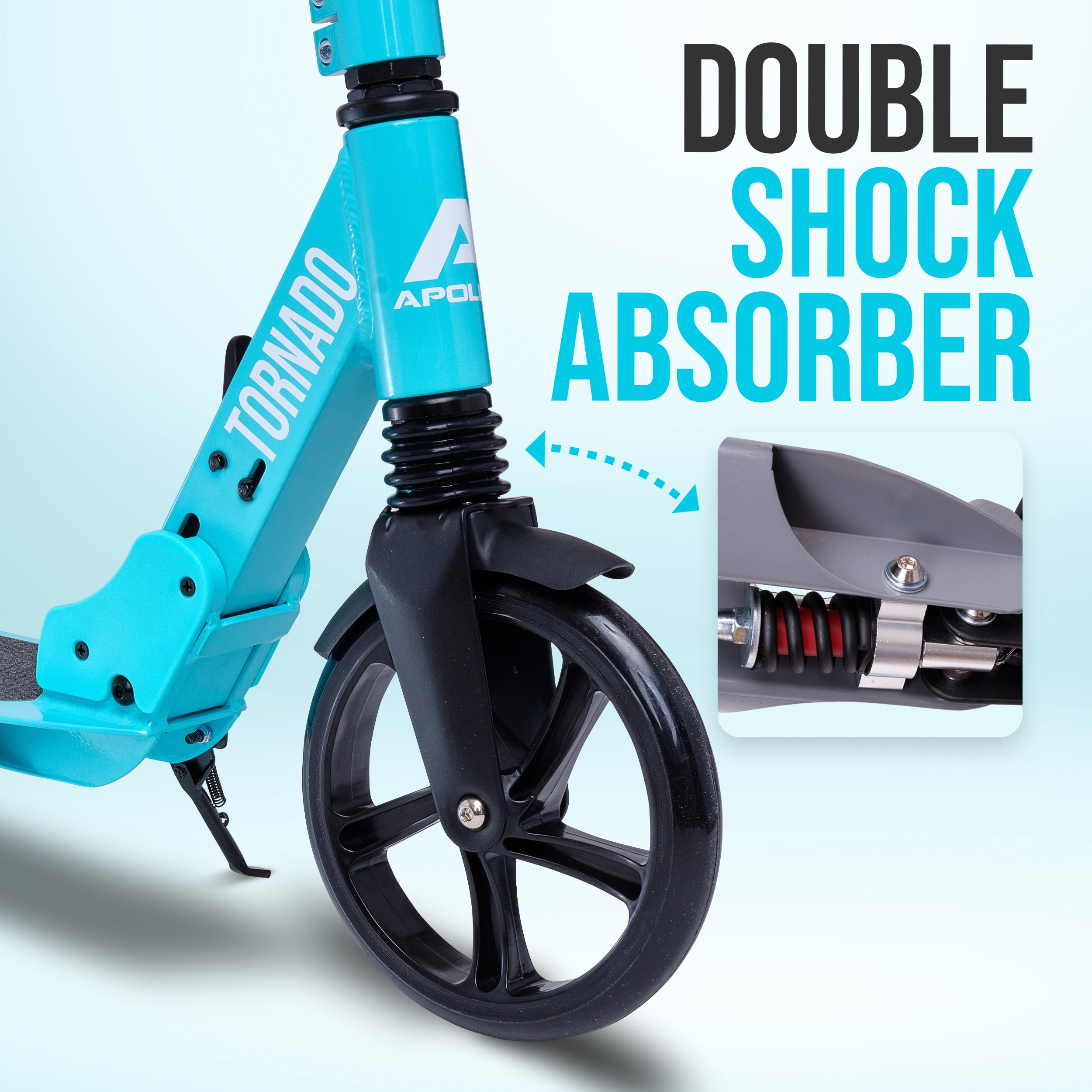 Apollo - High-end hulajnoga dla dorosłych – „Tornado 2.0” Cityroller dla dzieci od 7. roku życia - Jasnoturkusowy