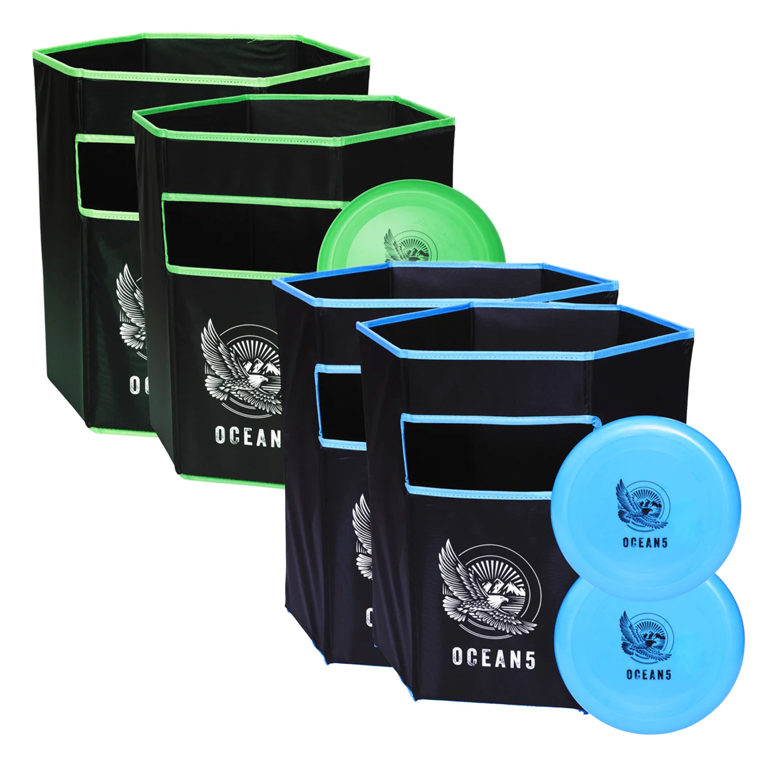 Ocean 5 - Zestaw Disc Jam - zabawna gra w rzucanie, gra na świeżym powietrzu, gra plażowa dla 4 osób -