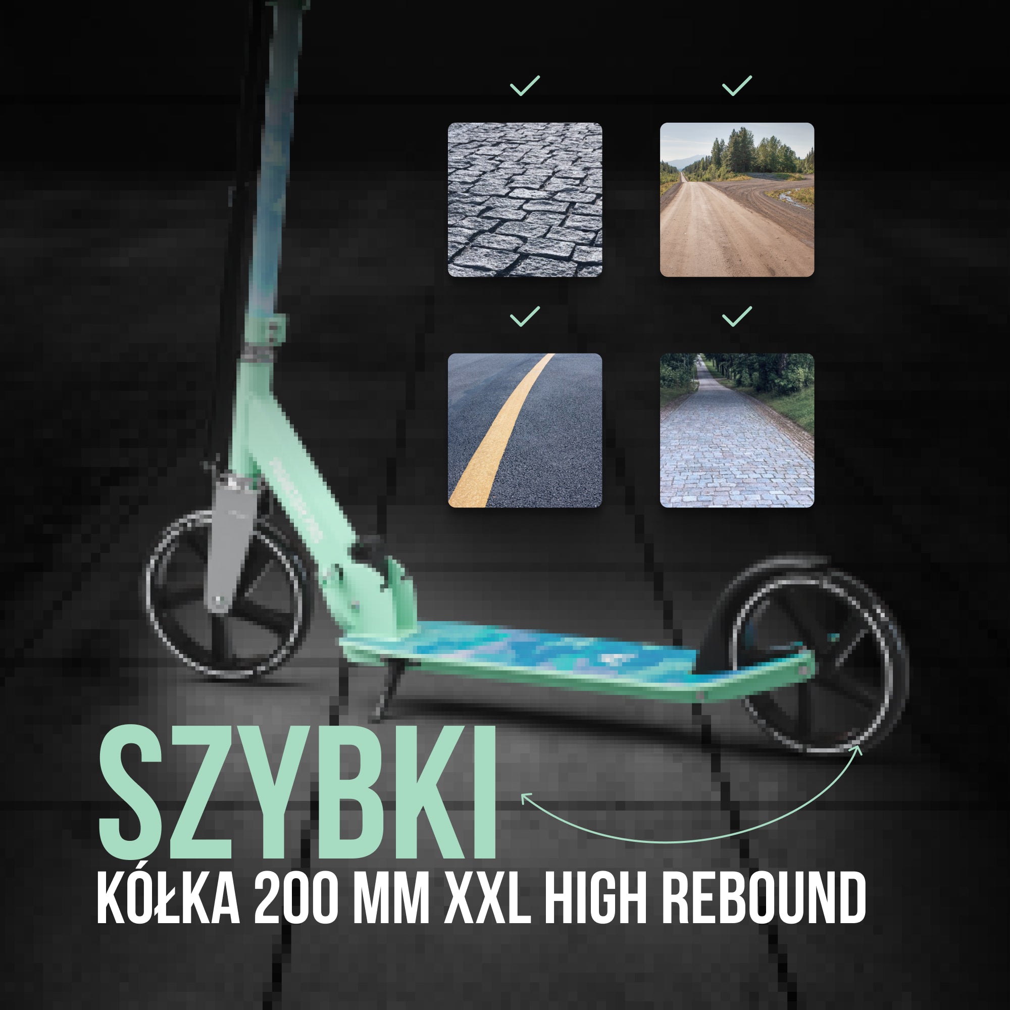 Apollo - Składana hulajnoga miejska dla dzieci „Phantom” z regulowaną wysokością kierownicy - Watercolor