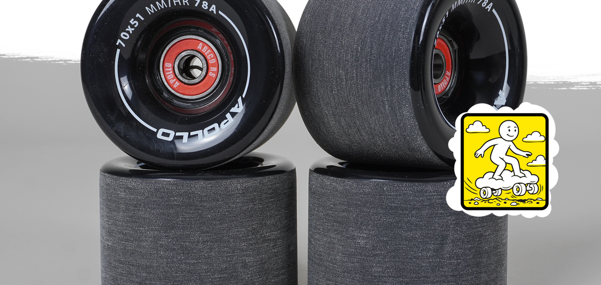 Apollo Funsport PL - Kółka Apollo Black do Longboarda i Skateboarda - Black - 70 x 51