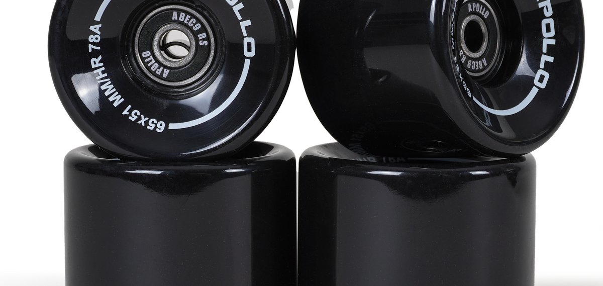 Apollo Funsport PL - Kółka Apollo Black do Longboarda i Skateboarda - Black - 65 x 51