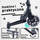 Apollo - Hulajnoga miejska„Moonracer” LED dla dzieci z amortyzacją - Czarny