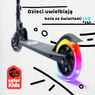 Apollo - Hulajnoga miejska„Moonracer” LED dla dzieci z amortyzacją - Czarny