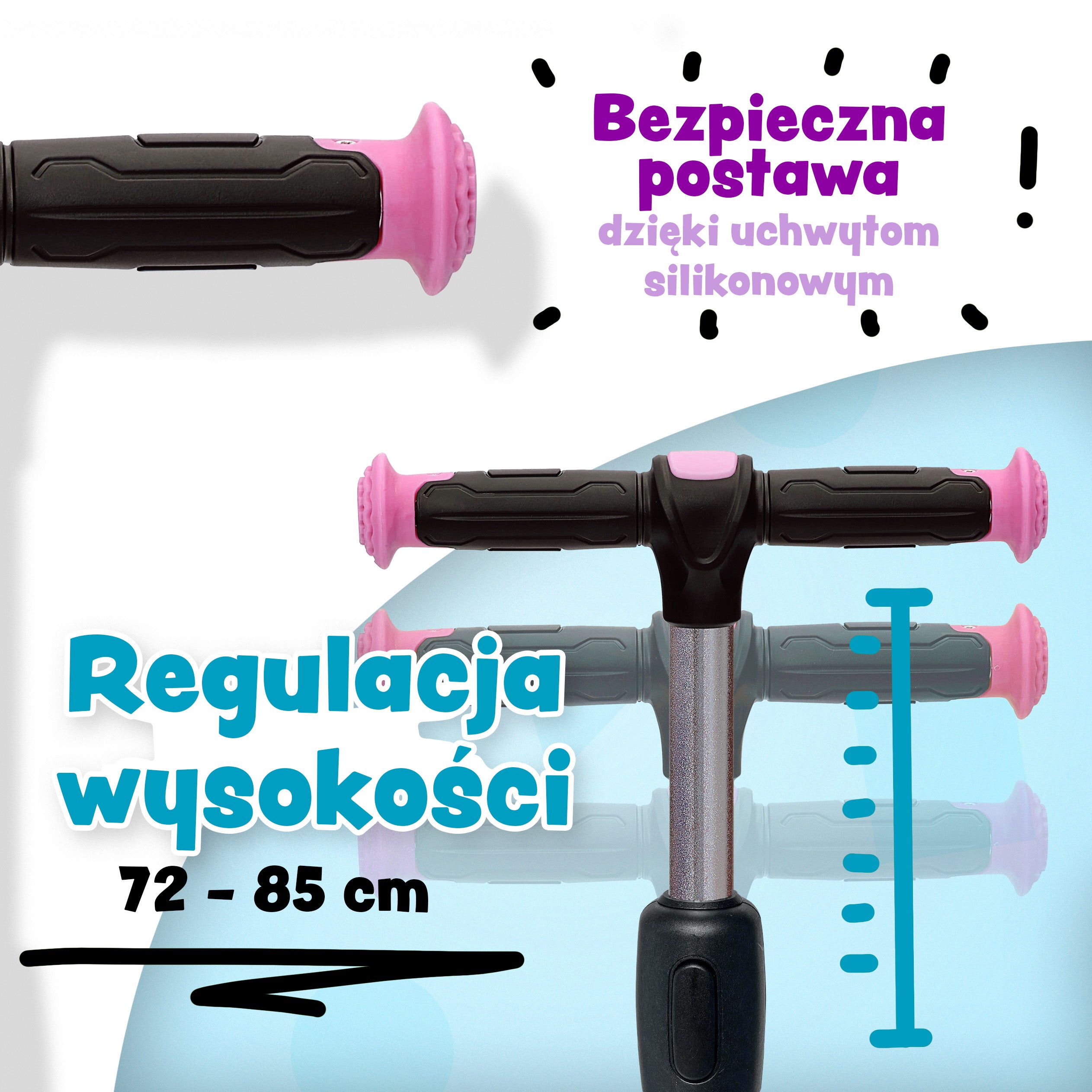 Apollo - Hulajnoga dla dzieci "KidsPro4" składana hulajnoga LED - Różowy