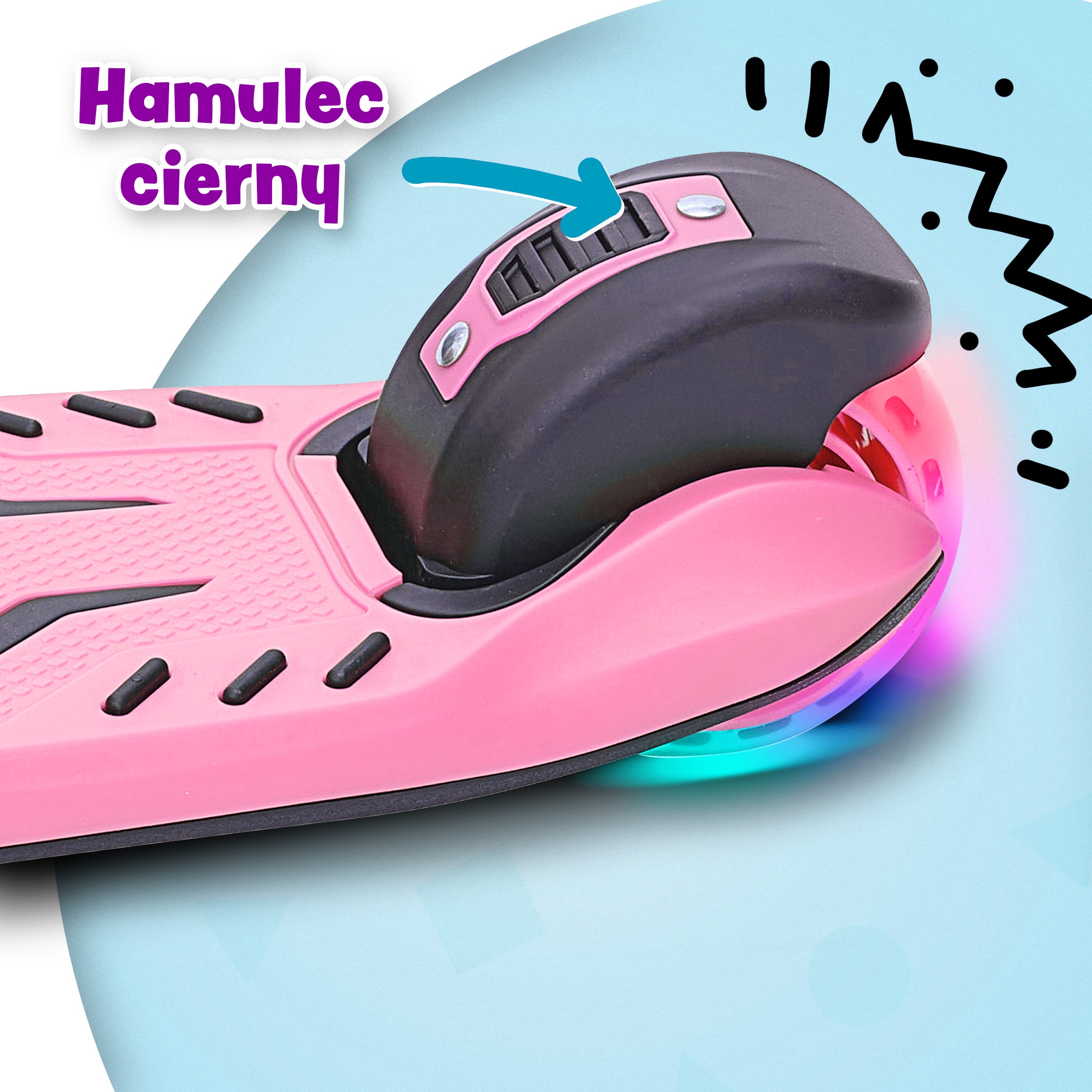 Apollo - Hulajnoga dla dzieci "KidsPro4" składana hulajnoga LED - Różowy