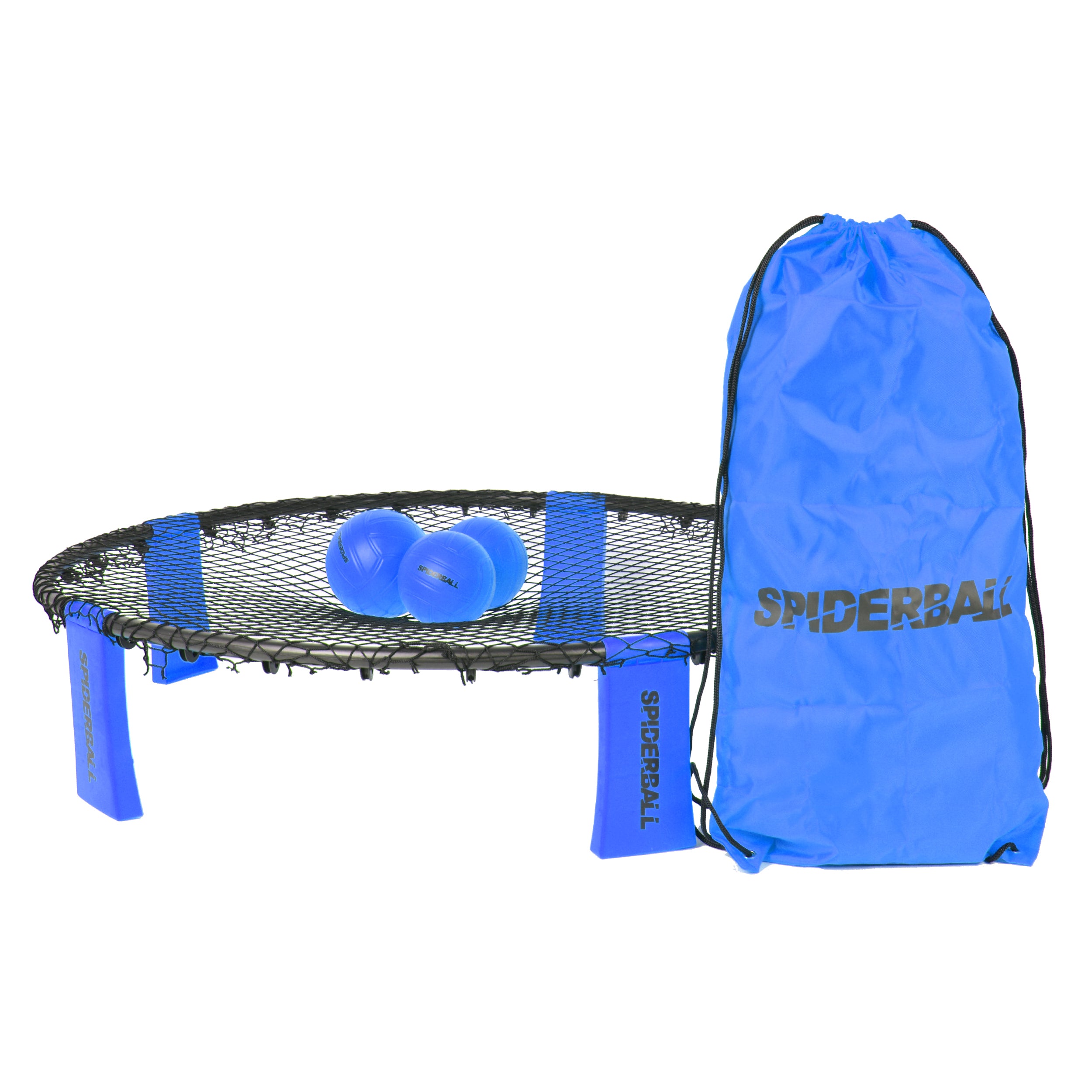 Ocean 5 - Zestaw Spiderball, gra w piłkę z siatką, 3 piłki i torba do przenoszenia - Niebieski