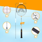 Apollo - Zestaw do badmintona Match Pro 800 – w zestawie: torba, 2 rakiety, lotki - Biały Czarny