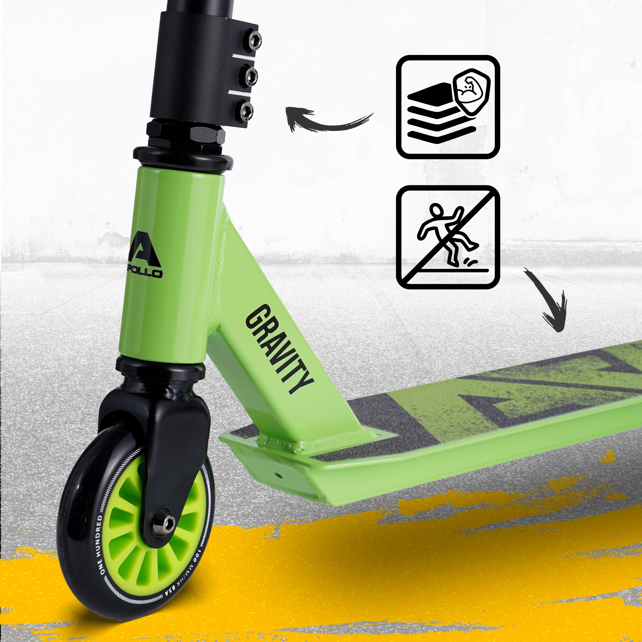 Apollo Stunt Scooter Gravity - Zabawkowa hulajnoga dla dzieci i nastolatków Zielony