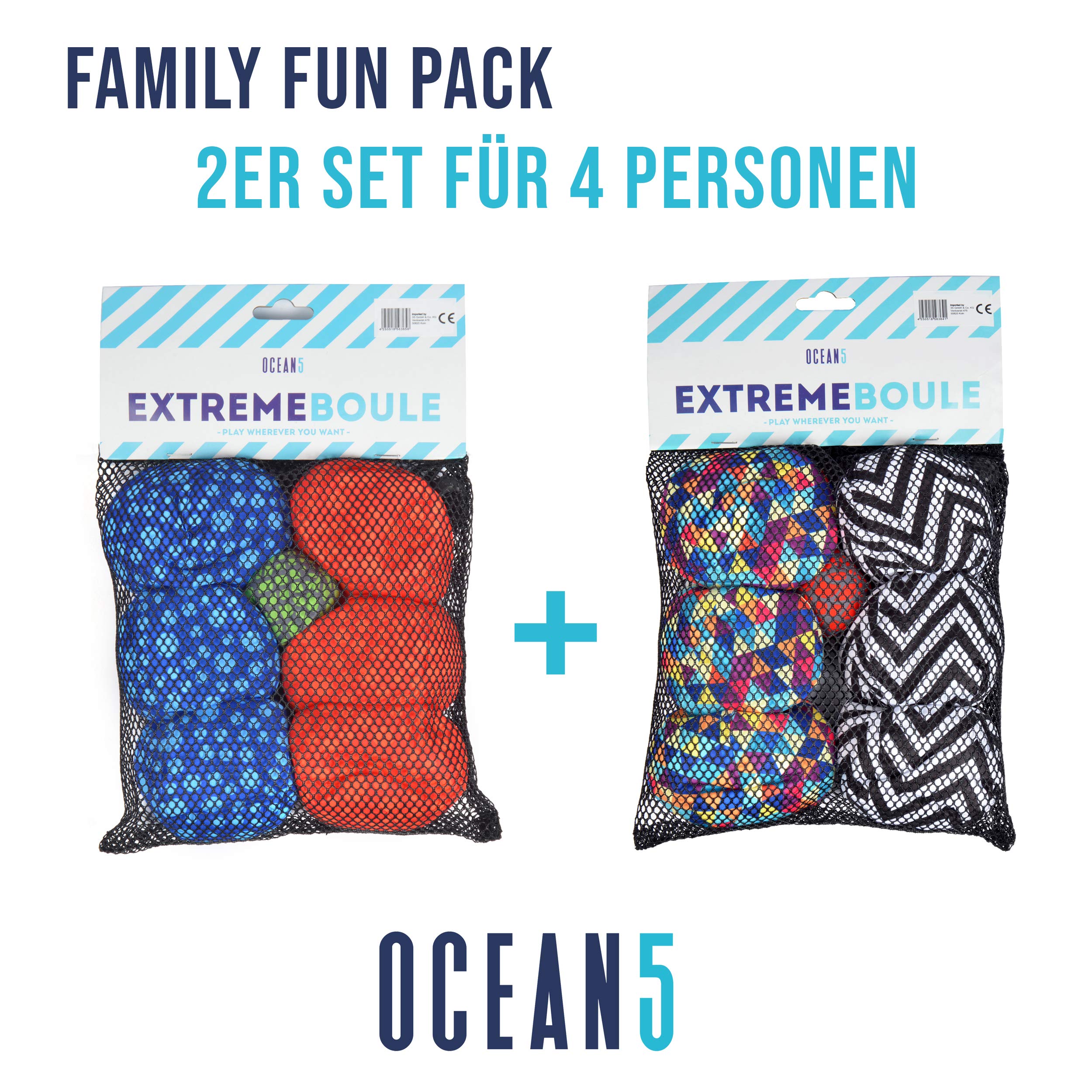 Apollo Funsport PL - Ocean 5 Extreme Boule – Zestaw miękkich bouli - 2er SET Dots + ZicZac