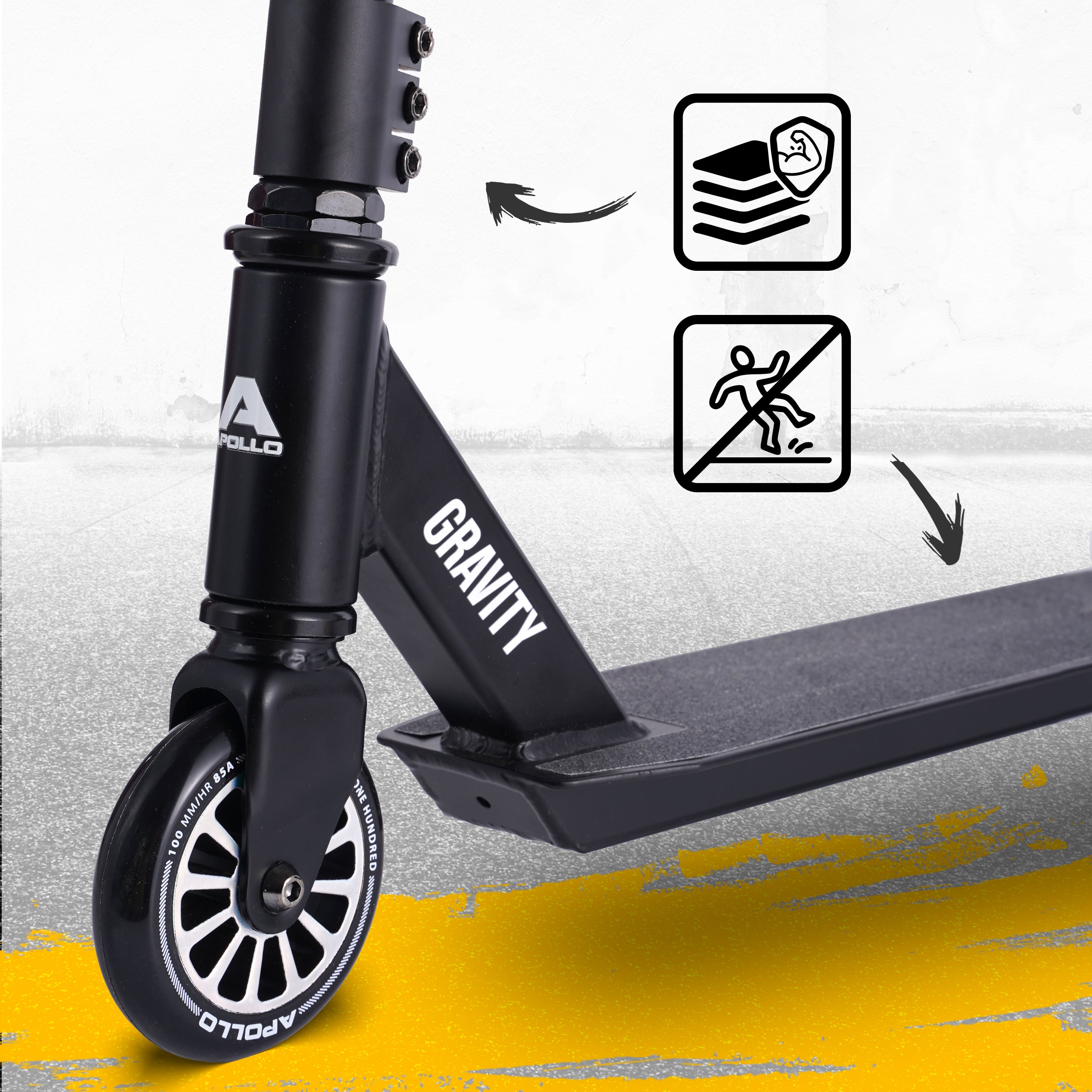 Apollo Stunt Scooter Gravity - Zabawkowa hulajnoga dla dzieci i nastolatków Czarny Zielony