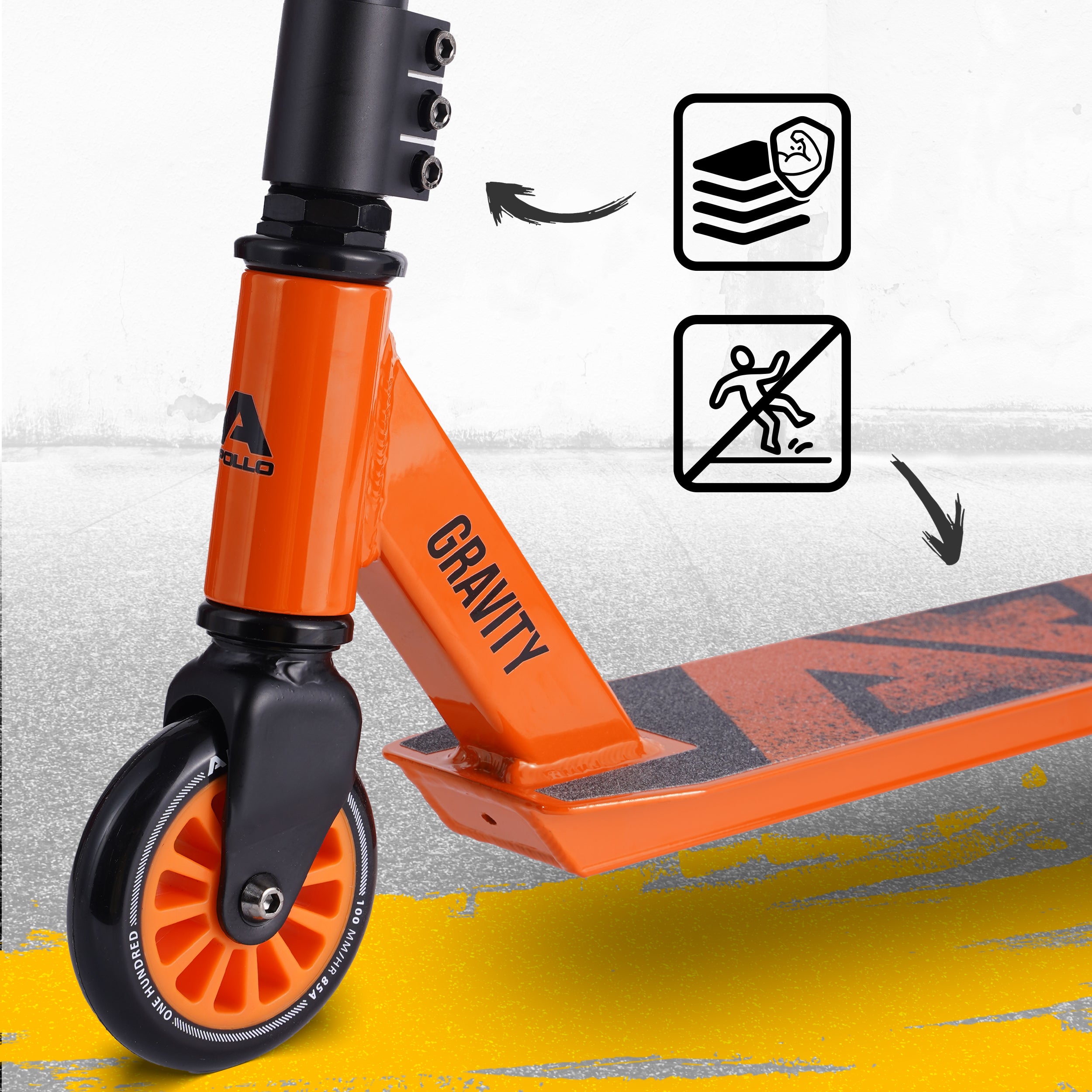 Apollo Stunt Scooter Gravity - Zabawkowa hulajnoga dla dzieci i nastolatków Pomarańczowy