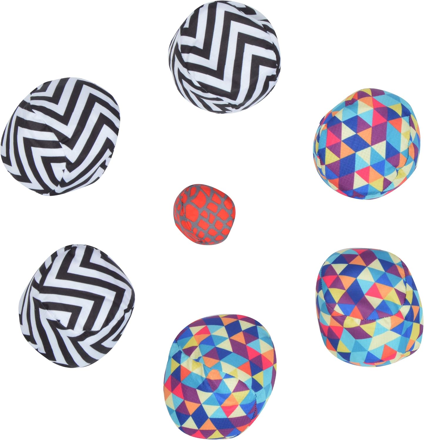 Apollo Funsport PL - Ocean 5 Extreme Boule – Zestaw miękkich bouli - Triangel ZicZac - Kolor: czarny biały