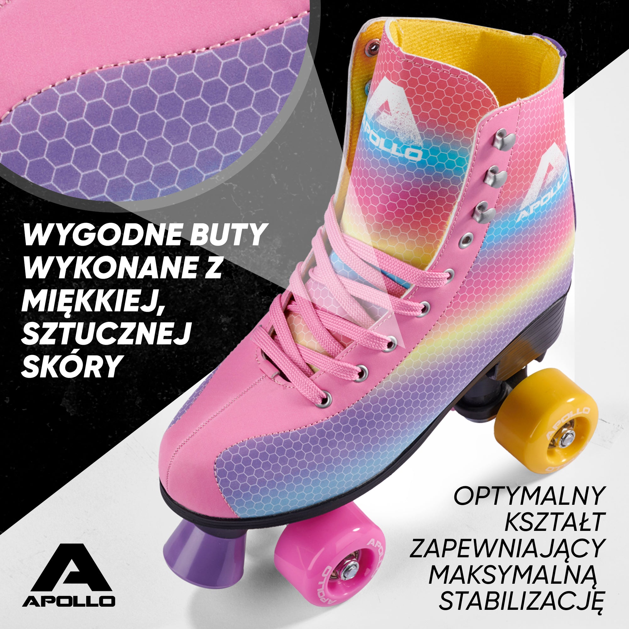 Apollo - Classic Roller wrotki dla dzieci i dorosłych - Dancing Queen LED - L (39-42)