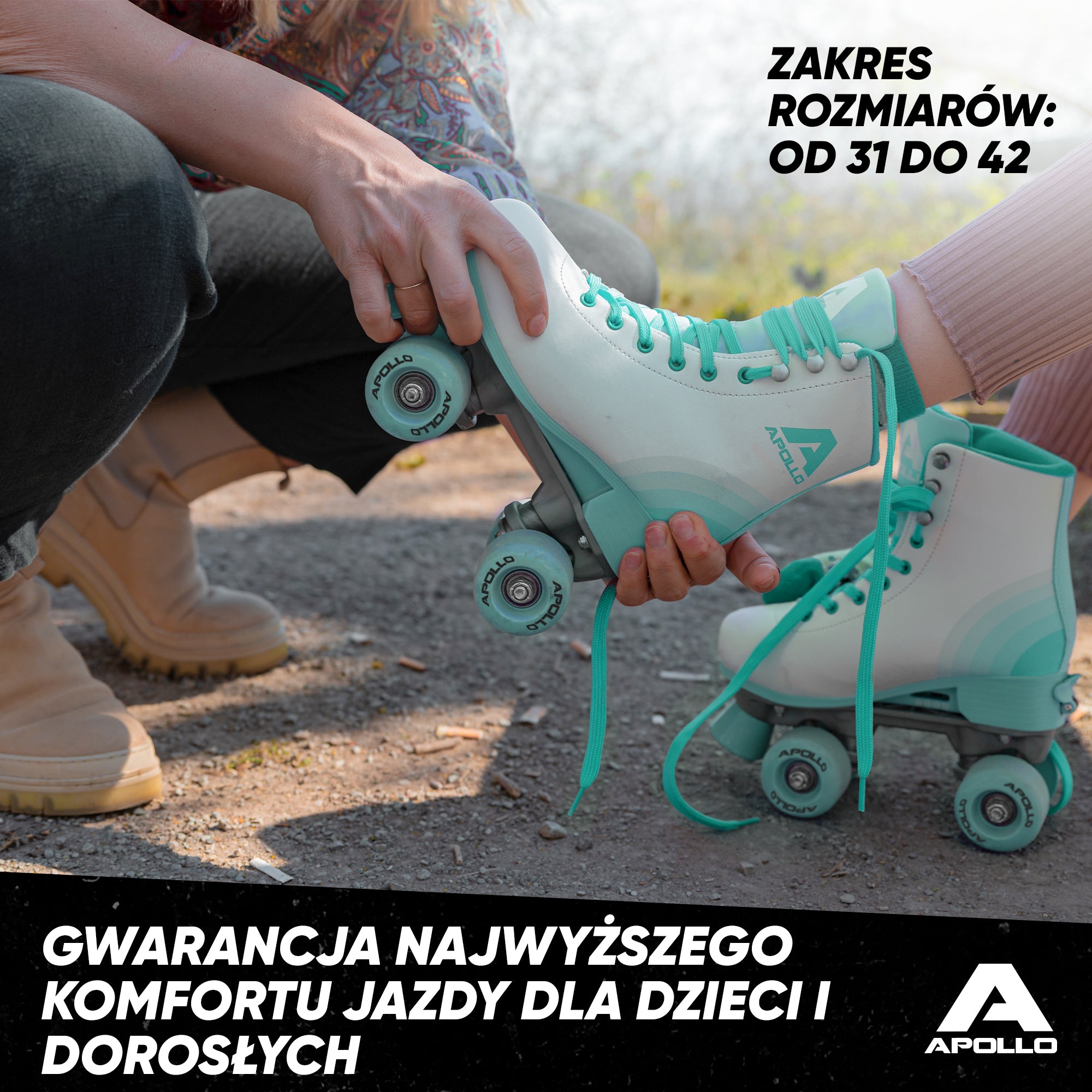 Apollo Funsport PL - Classic Roller wrotki dla dzieci i dorosłych - Disco Time LED - L (39-42)