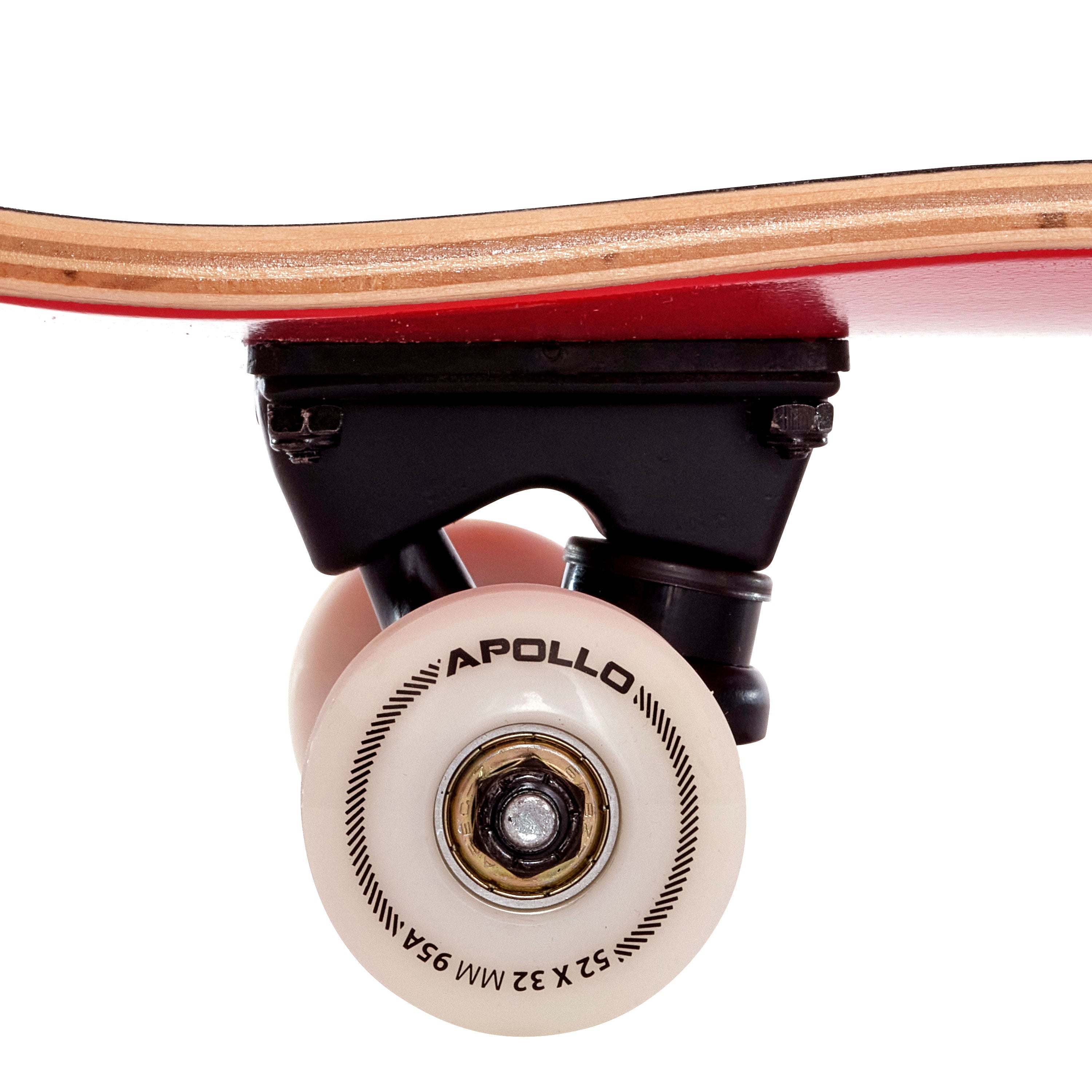 Apollo - Skateboard - "Red" - 7-warstwowa drewniana deska kompletna z łożyskami ABEC 7 - Red