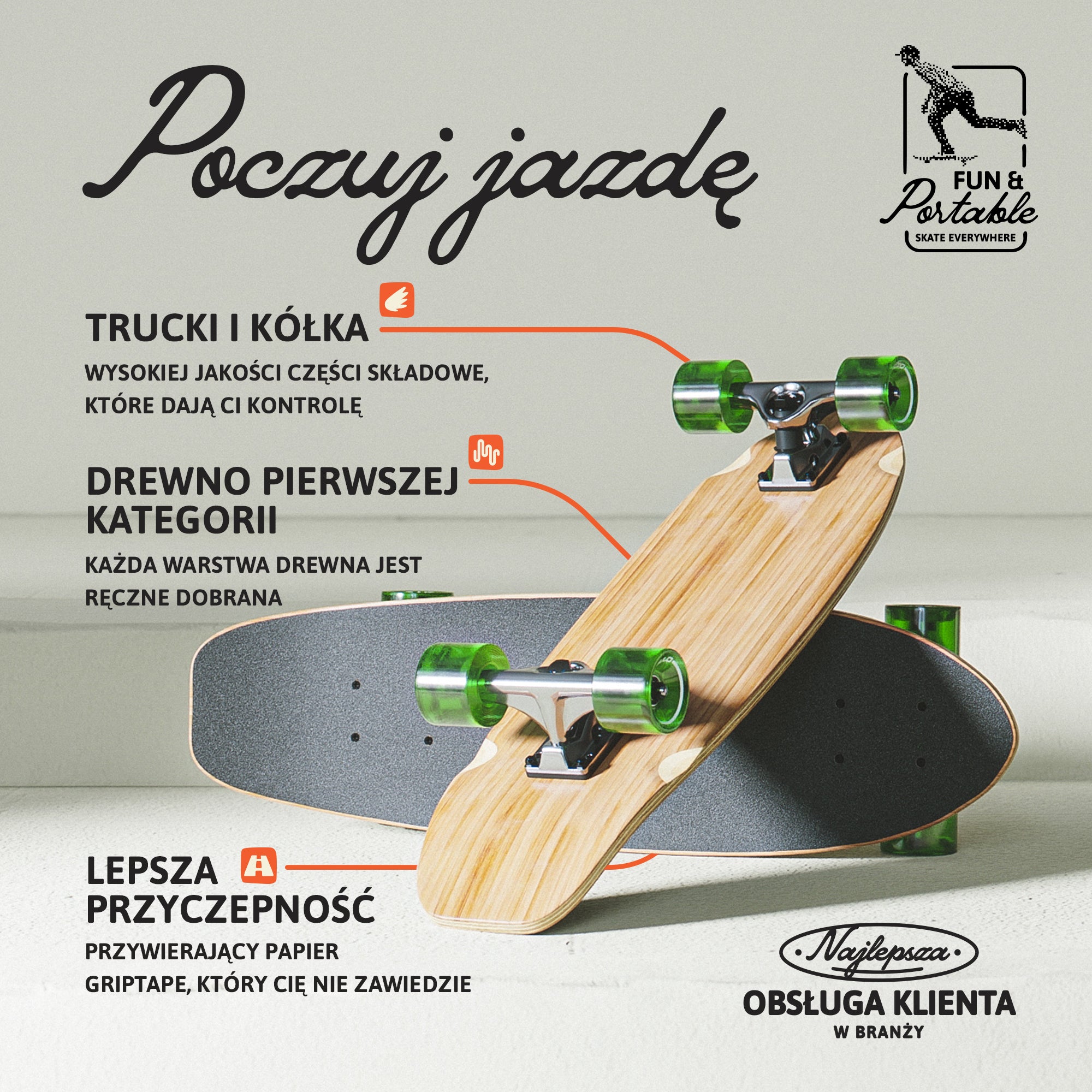 Apollo - Mini-Longboard - "Classic Green Midi" - 27" Midi Cruiser - Classic Green