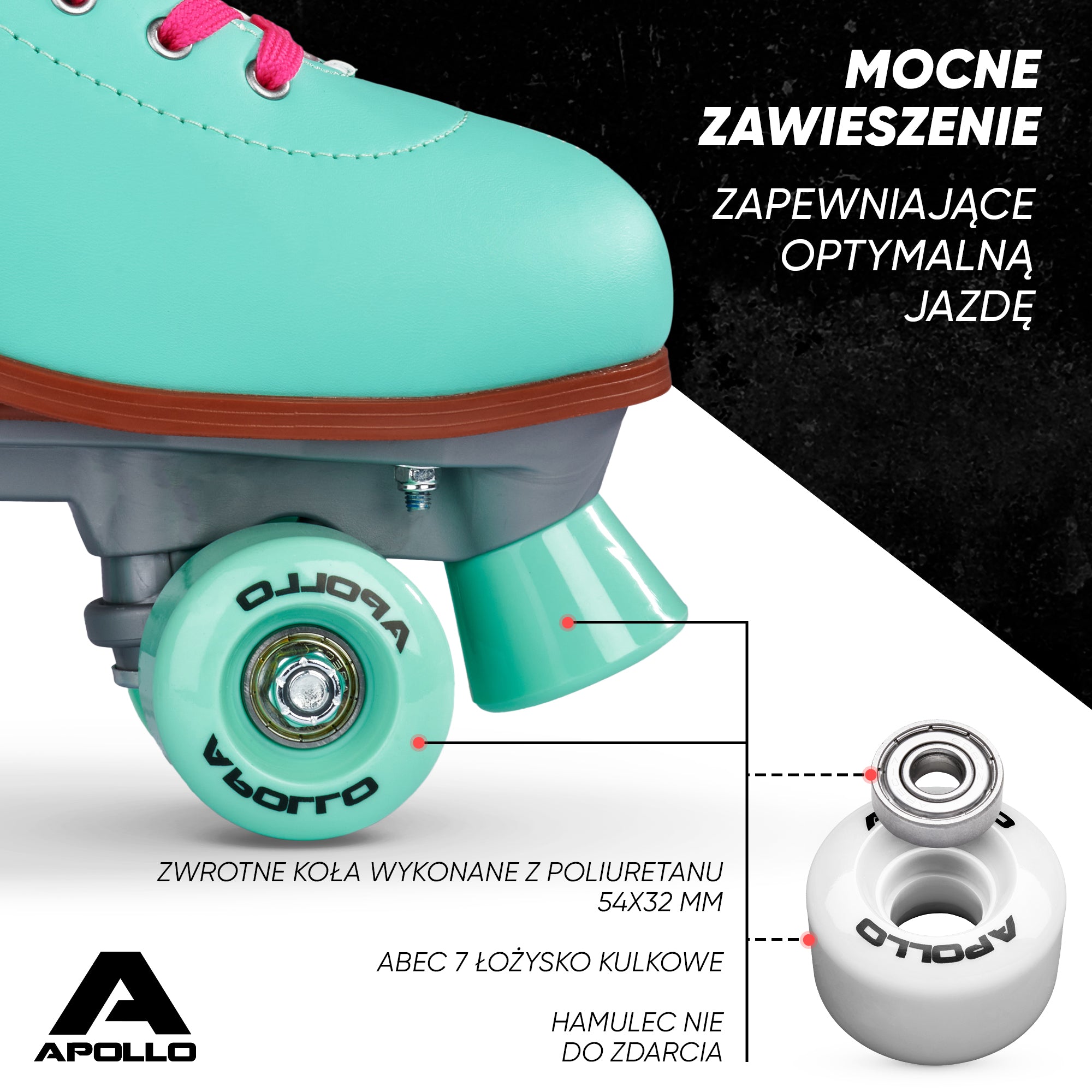 Apollo - Classic Roller wrotki dla dzieci i dorosłych - Lagoon - L (39-42)
