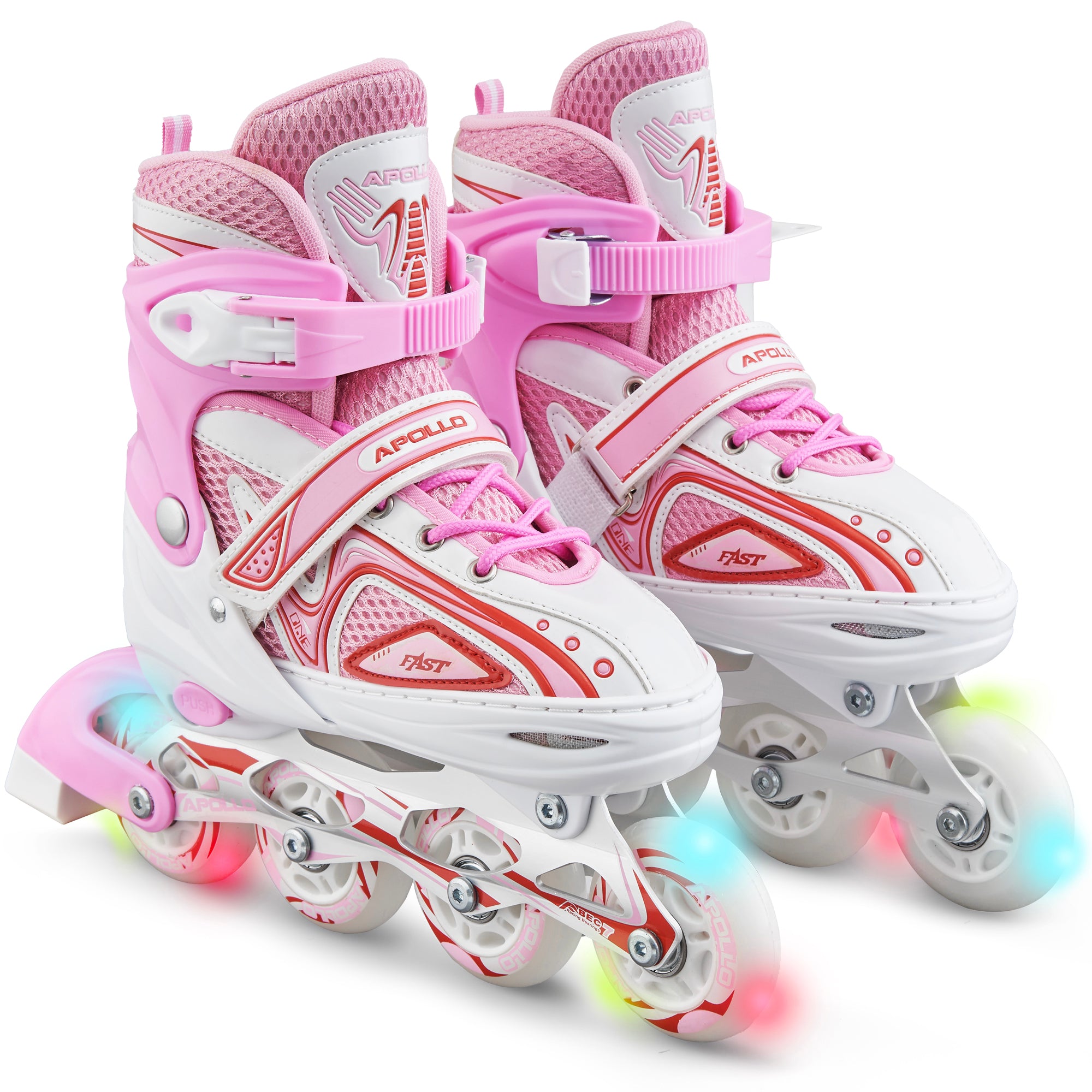 Apollo - Super Blade - Regulowane rolki - biały/różowy - L (39-42)
