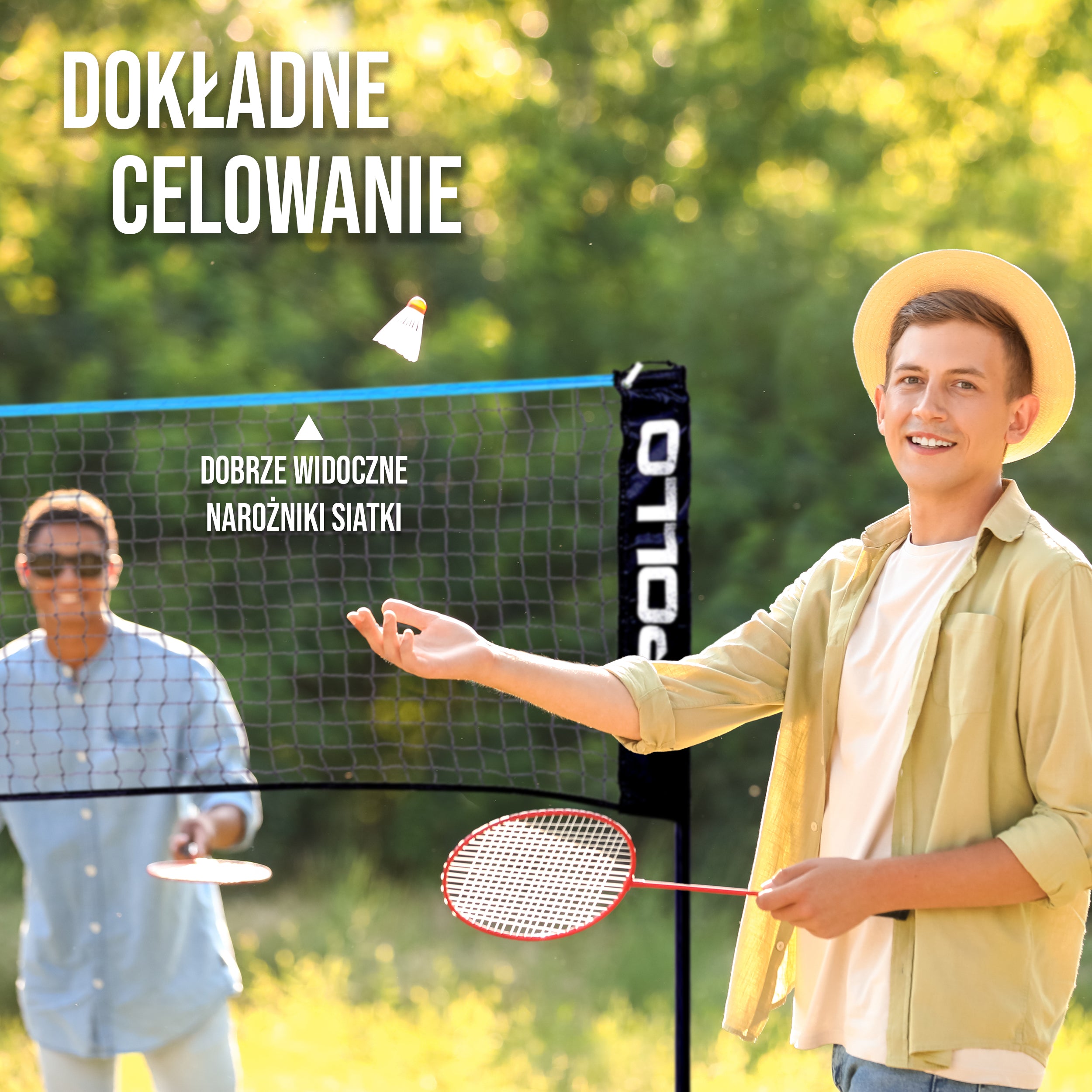 Apollo - Siatka do badmintona - siatka do siatkówki, regulowana wysokość, różne szerokości - Niebieski