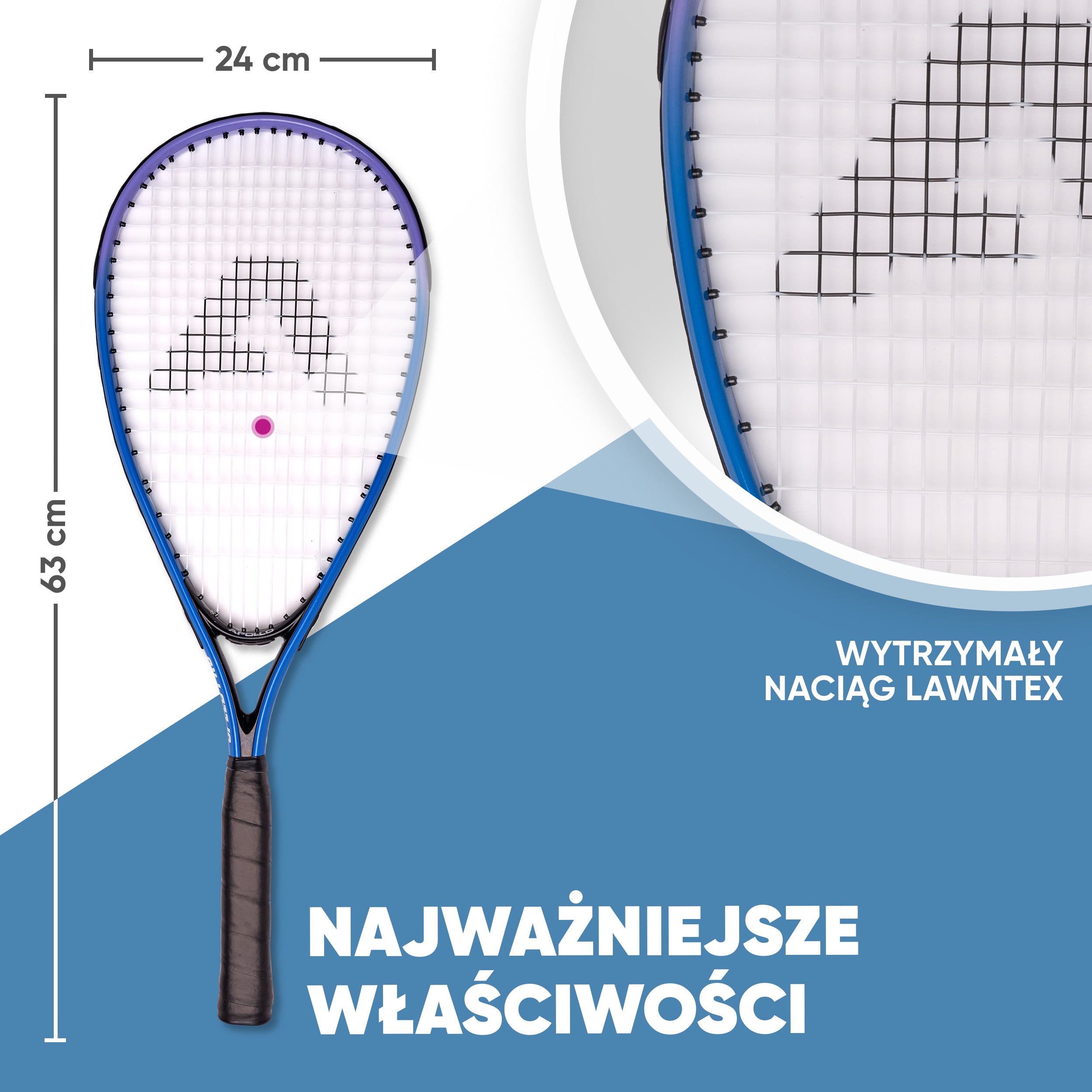 Apollo - Zestaw do speed badmintona - w tym torba, 2 rakiety, lotki - Niebieski