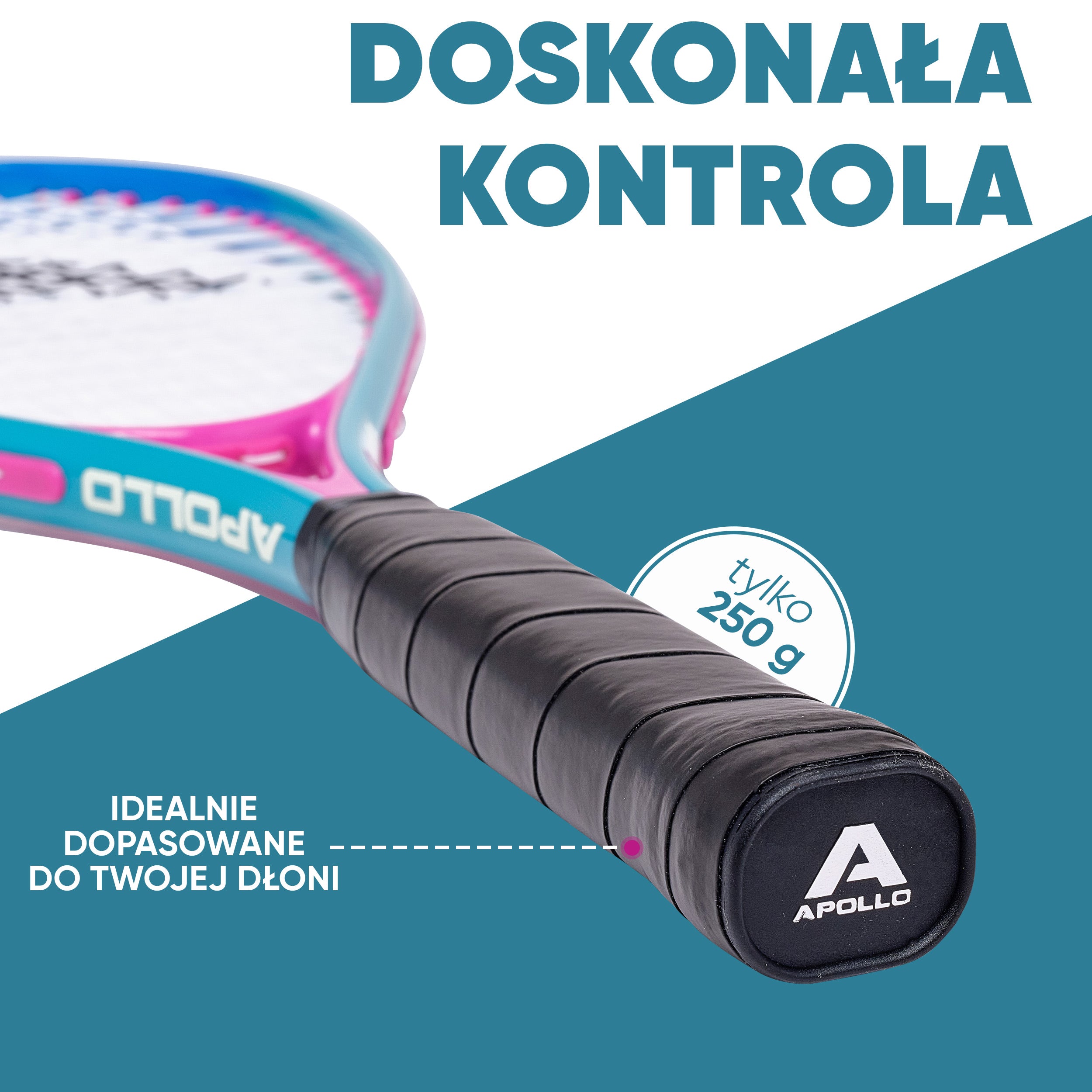 Apollo - Zestaw do speed badmintona - w tym torba, 2 rakiety, lotki - Niebieski Różowy