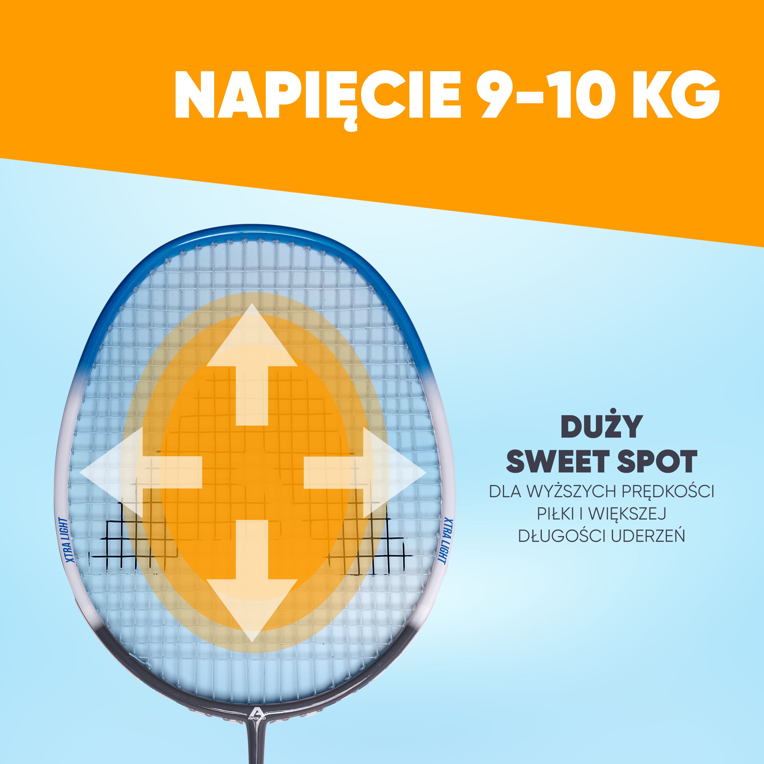 Apollo - Zestaw do badmintona Match Pro 800 – w zestawie: torba, 2 rakiety, lotki - Niebieski Szary