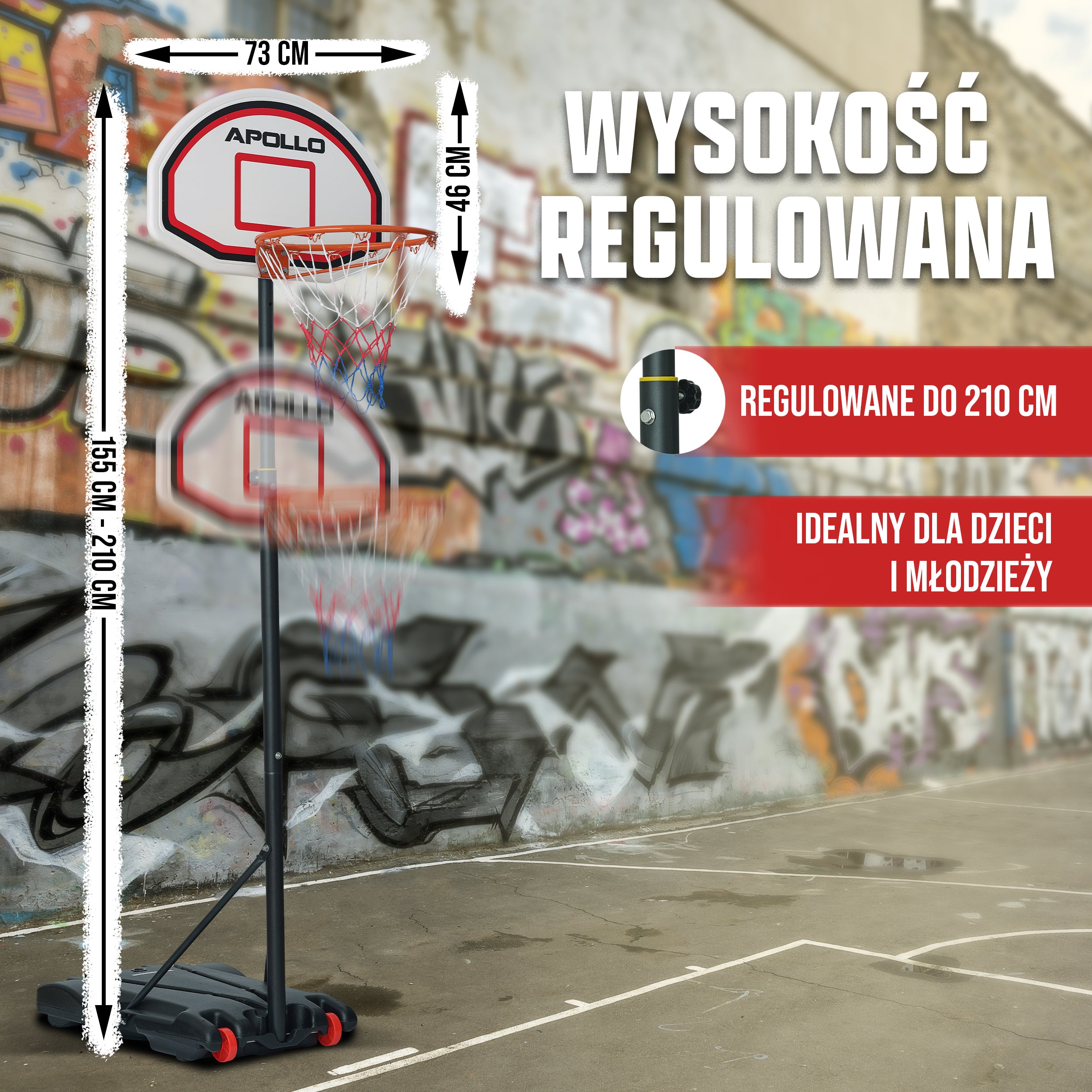 Apollo - Apollo kosz do koszykówki ze stojakiem i kółkami - Classic