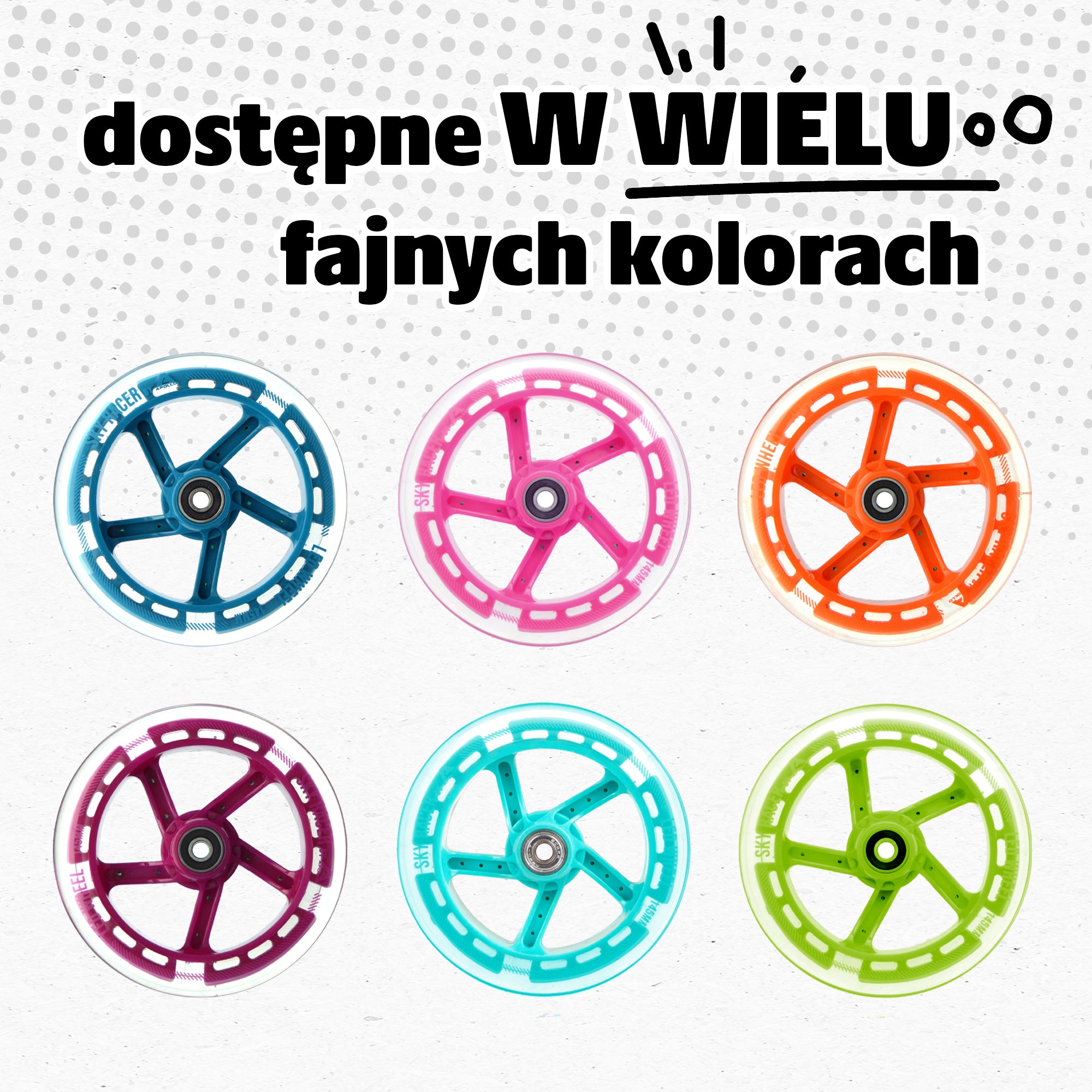 Apollo - Zestaw zapasowych kół do Skyracer - 145 mm - Zielony
