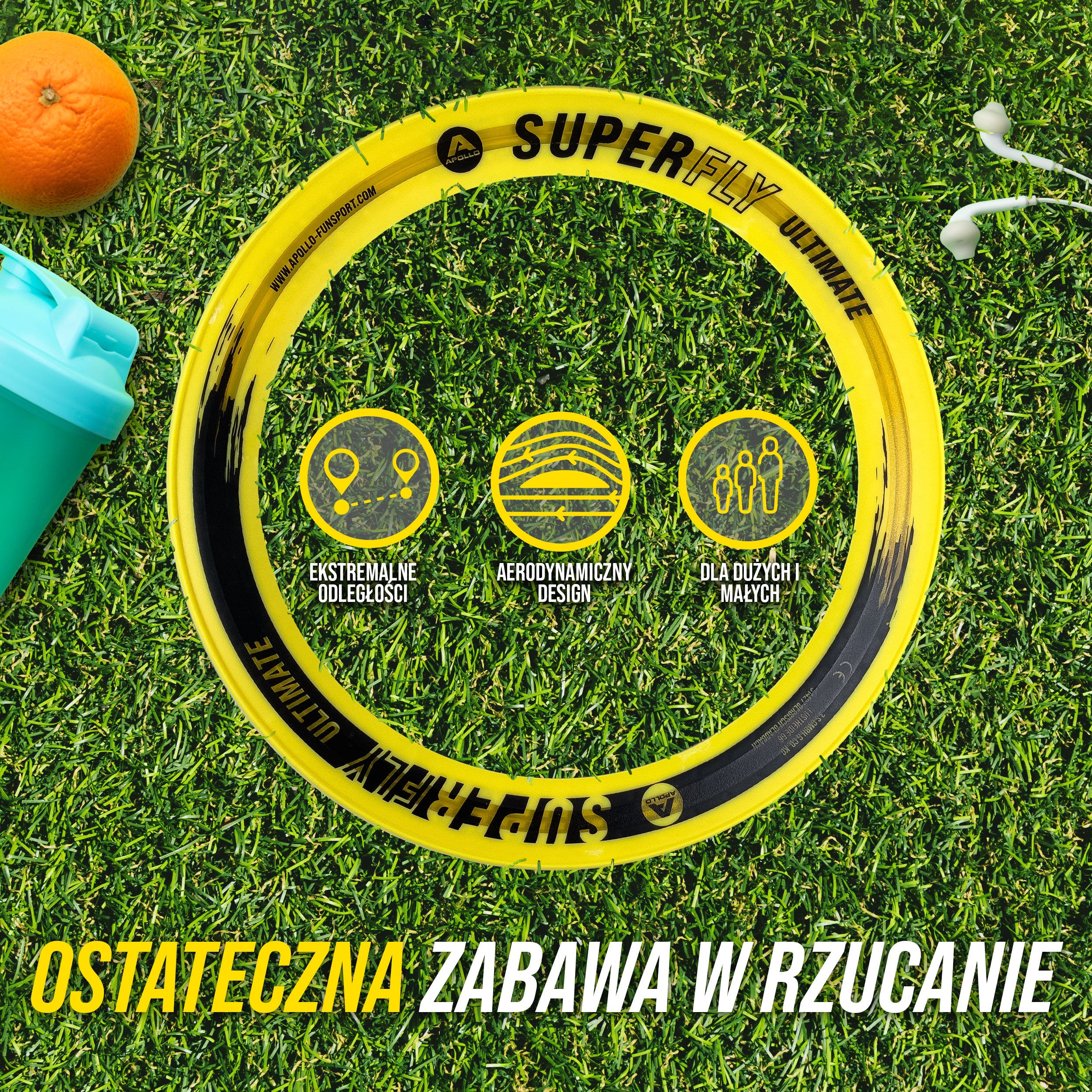 Apollo Funsport PL - Apollo Superfly - najlepszy pierścień do rzucania - Żółty