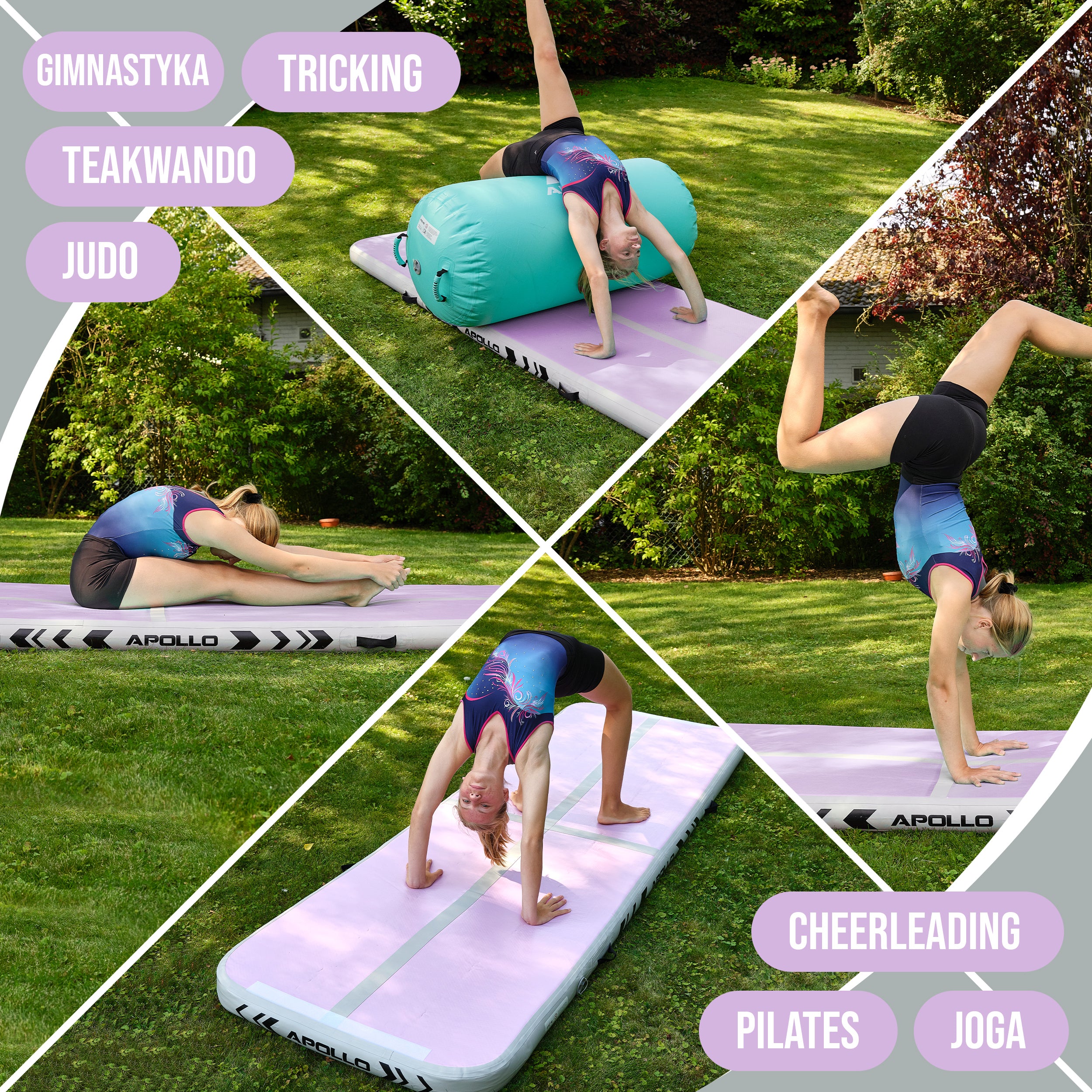 Apollo Funsport PL - Air Mat Pro - Mata powietrzna - Różowy - Full Color 300x100x10