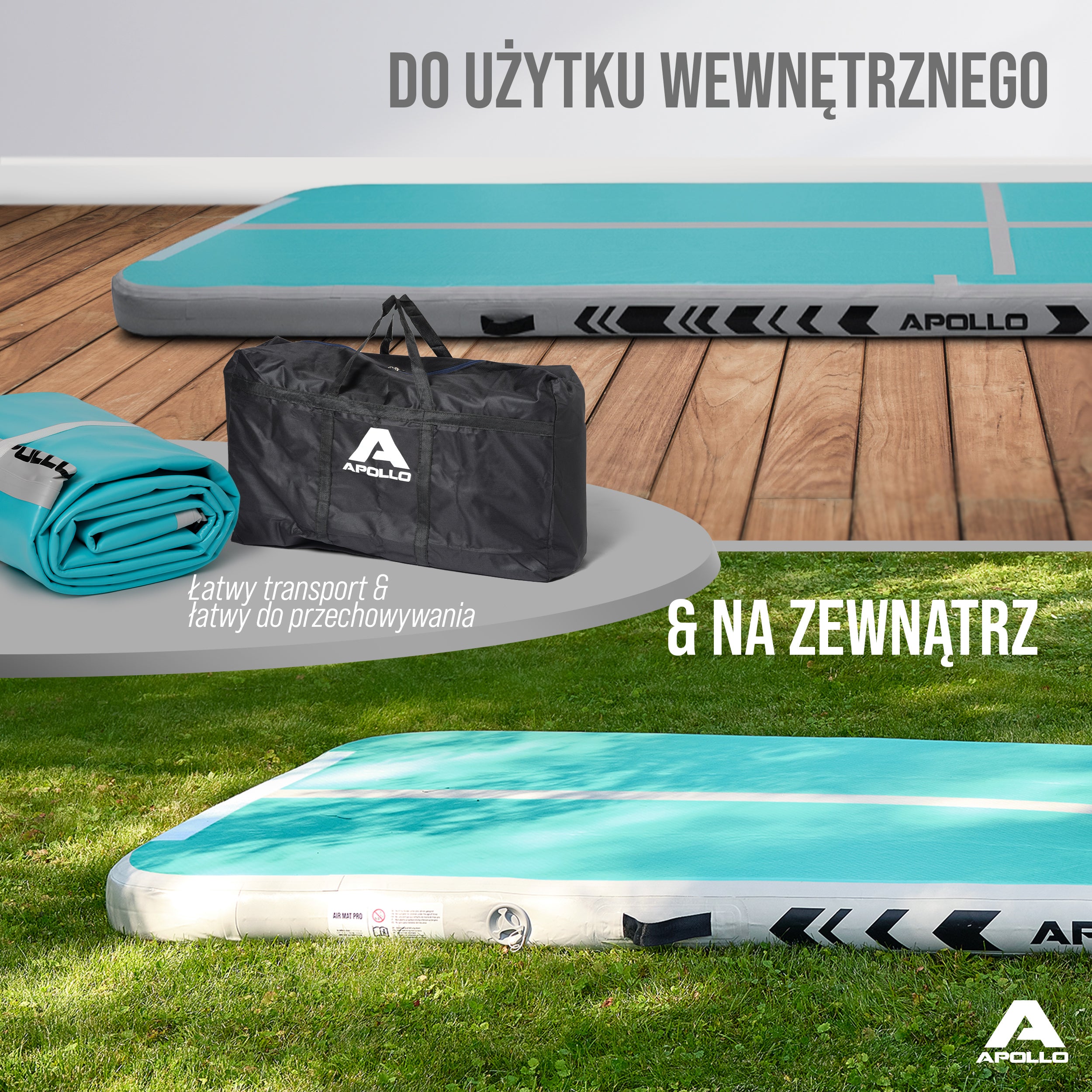 Apollo Funsport PL - Air Mat Pro - Mata powietrzna - Jasnoniebieski - Full Color 400x100x10