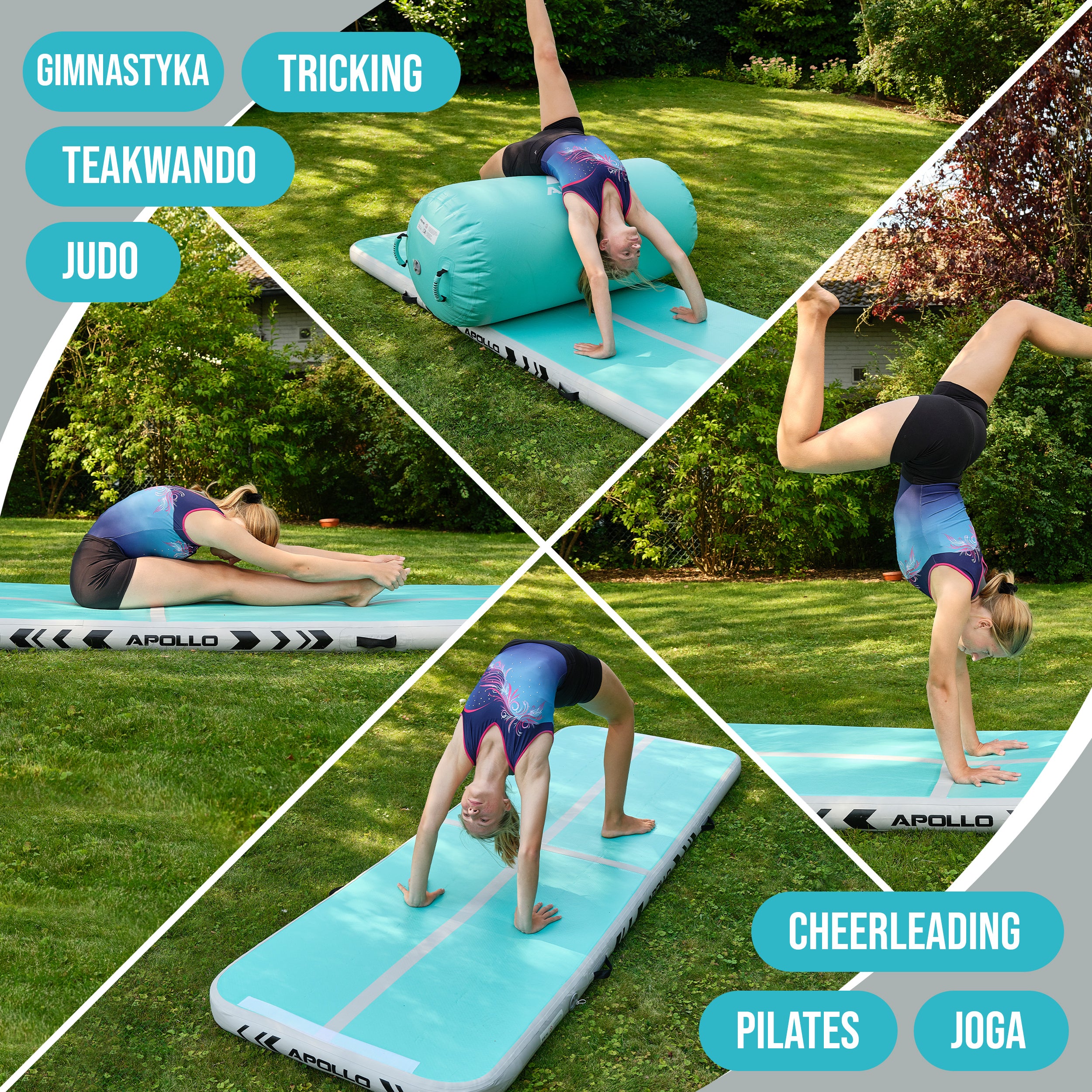 Apollo Funsport PL - Air Mat Pro - Mata powietrzna - Jasnoniebieski - Full Color 400x100x10