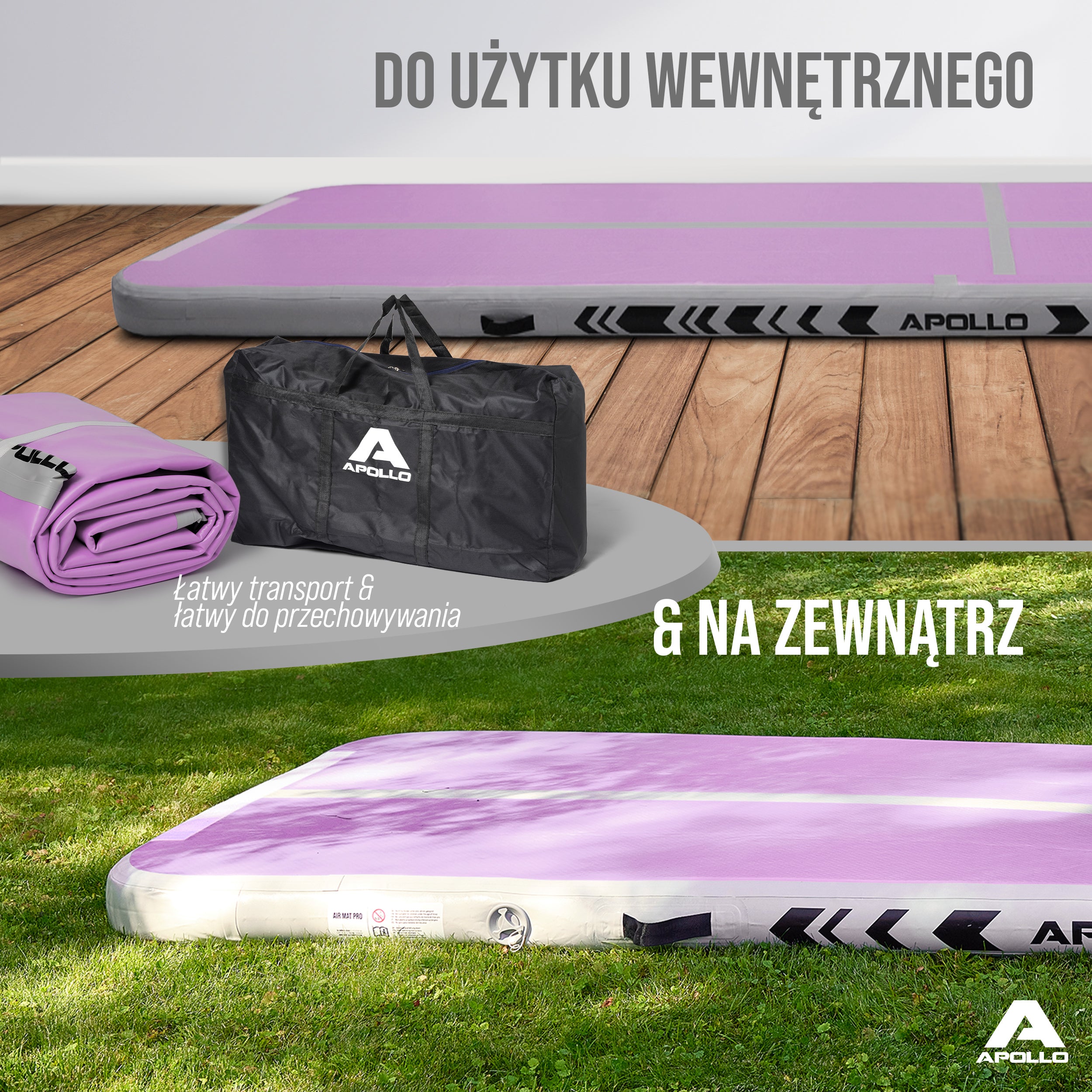 Apollo Funsport PL - Air Mat Pro - Mata powietrzna - Różowy - Full Color 400x100x10